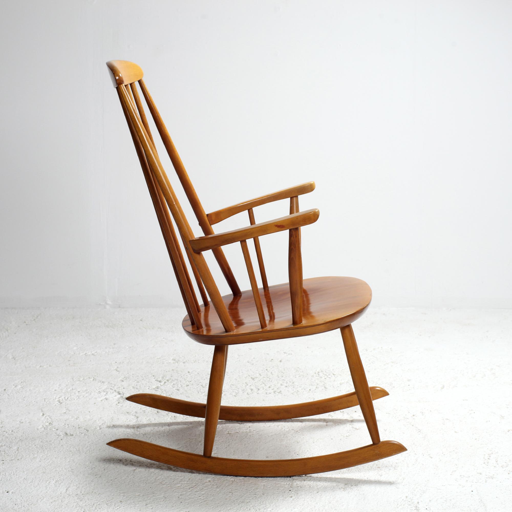 Beech Midcentury Rocking Chair by Stol Kamnik 1960s For Sale