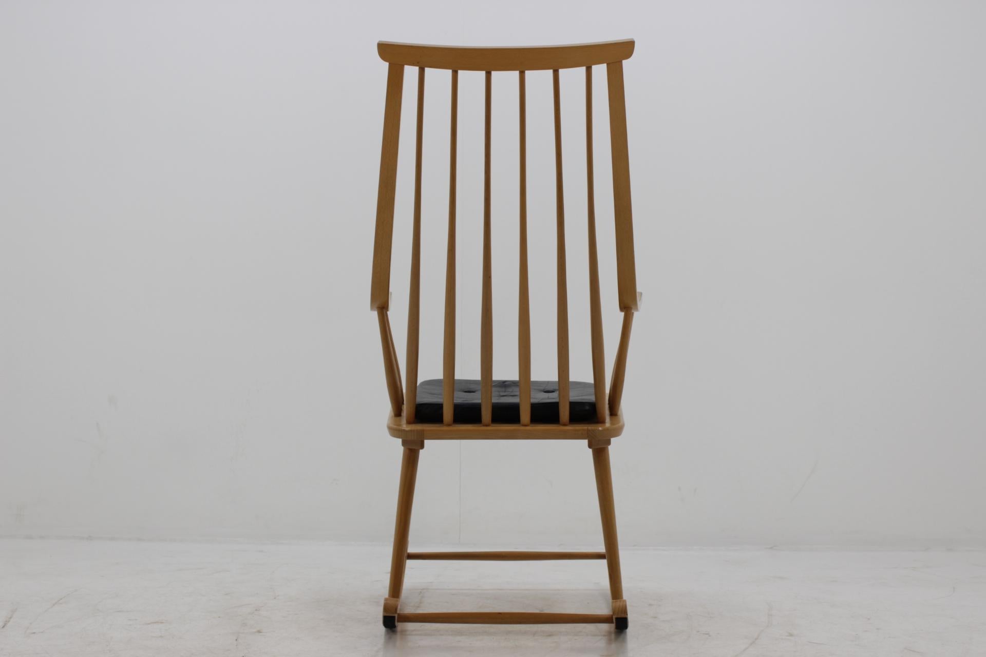 Wood Midcentury Rocking Scandinavian Chair, 1970s