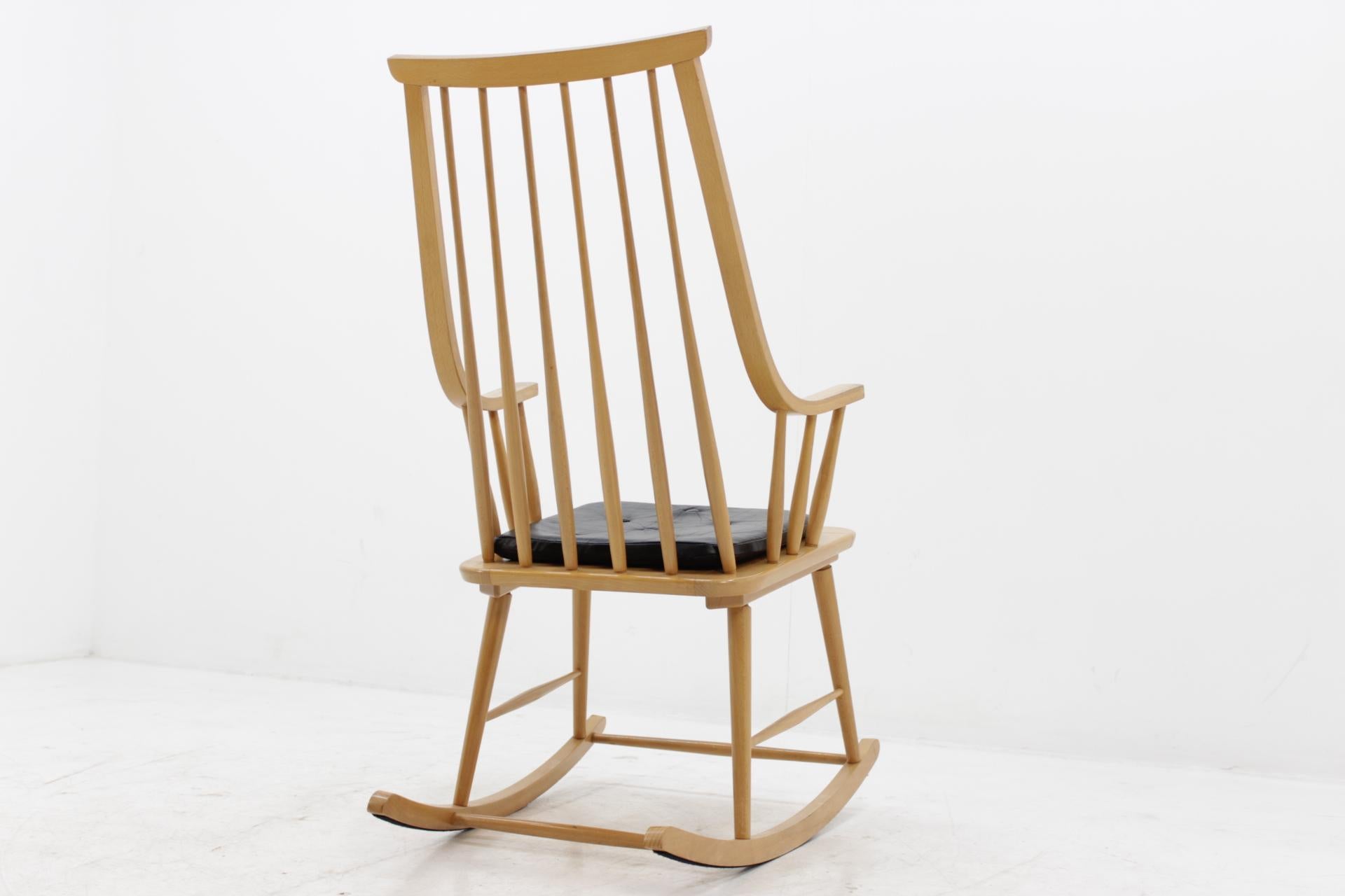 Midcentury Rocking Scandinavian Chair, 1970s 1