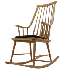 Midcentury Rocking Scandinavian Chair, 1970s