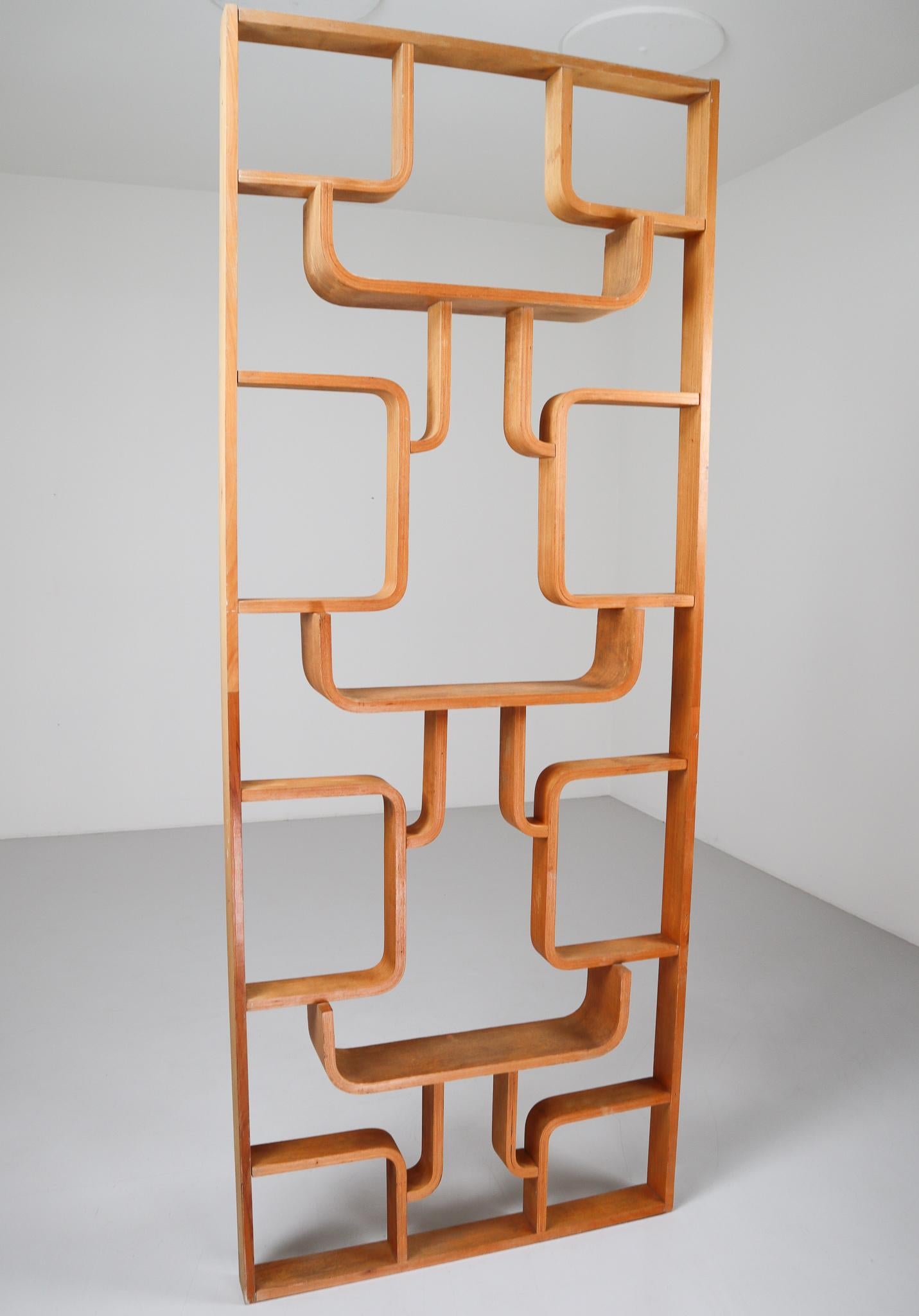 Mid-Century Modern Midcentury Room Divider in Blond Bentwood by Ludvik Volak Czech Republic, 1960s