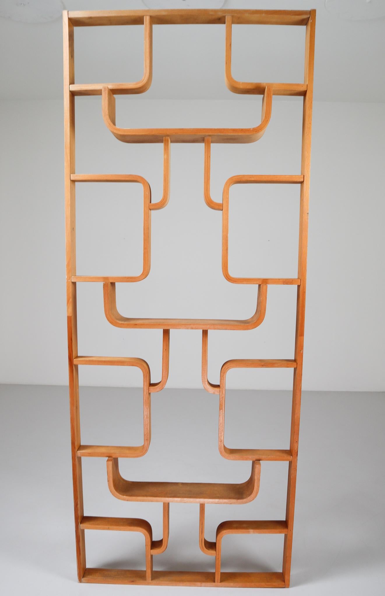 Plywood Midcentury Room Divider in Blond Bentwood by Ludvik Volak Czech Republic, 1960s