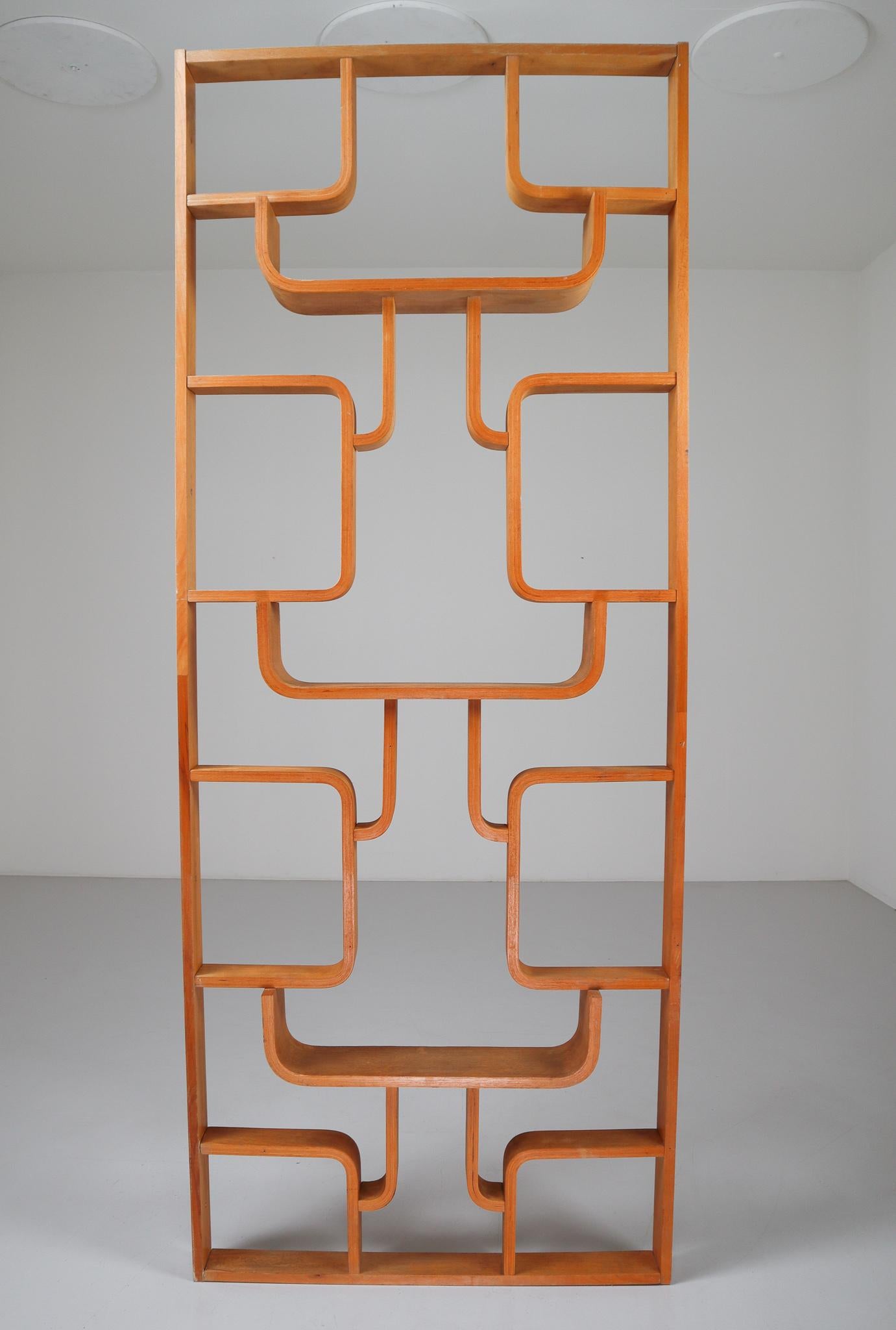 Midcentury Room Divider in Blond Bentwood by Ludvik Volak Czech Republic, 1960s 2