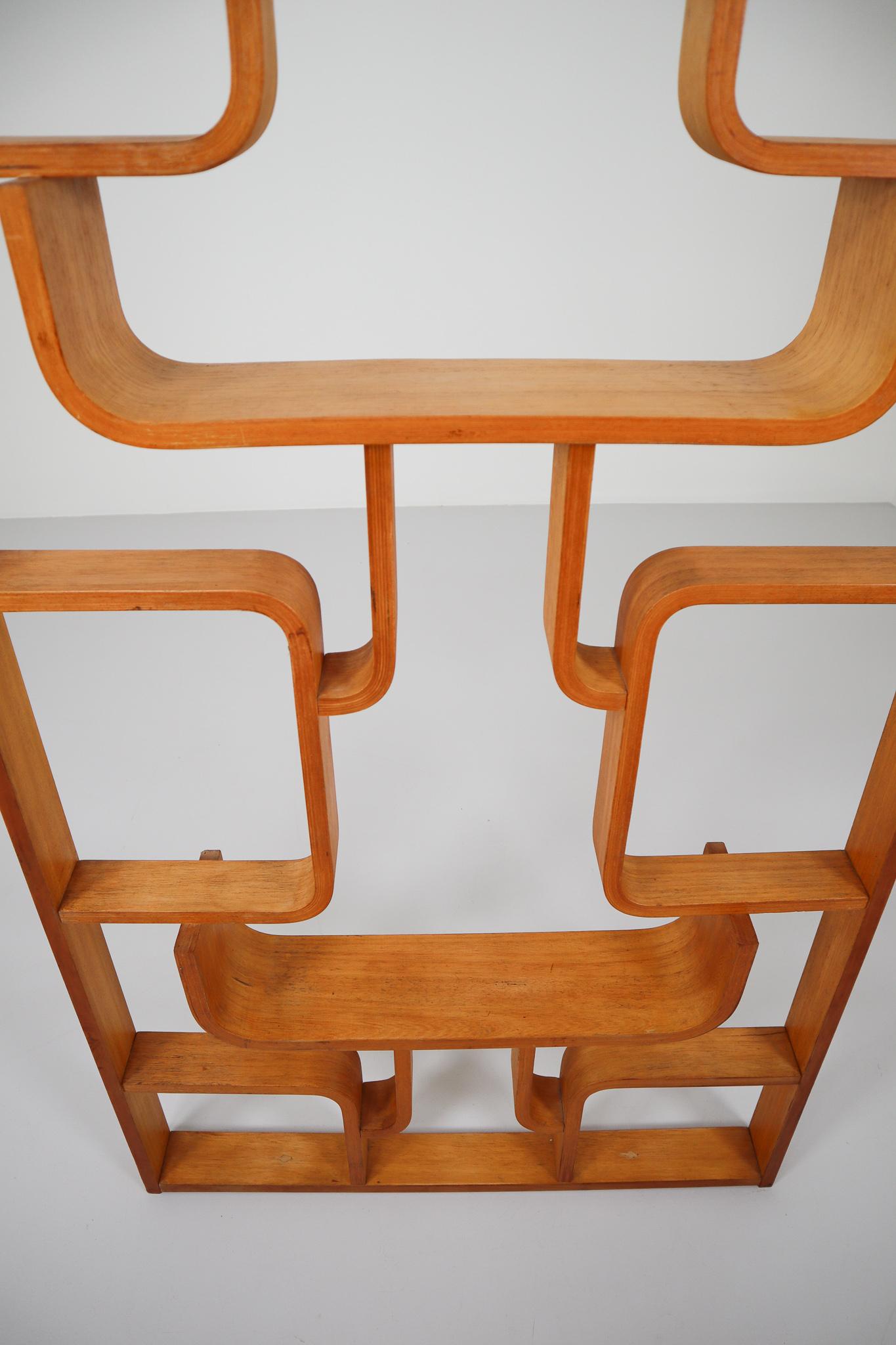 20th Century Midcentury Room Divider in Blond Bentwood, circa 1960s