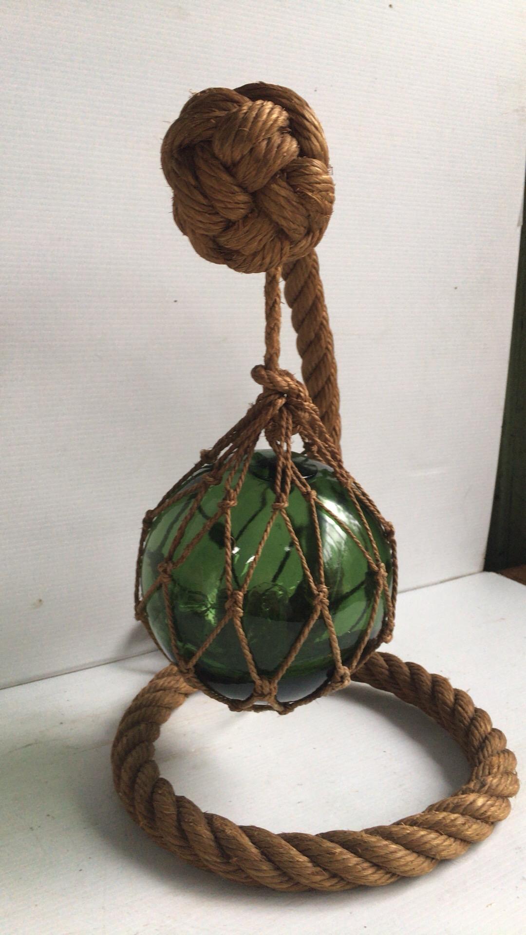 French Mid-Century Rope Lamp Adrien Audoux & Frida Minet For Sale