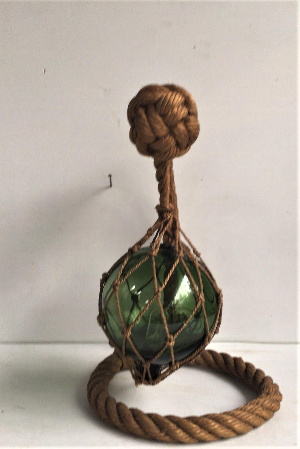 Mid-20th Century Mid-Century Rope Lamp Adrien Audoux & Frida Minet For Sale