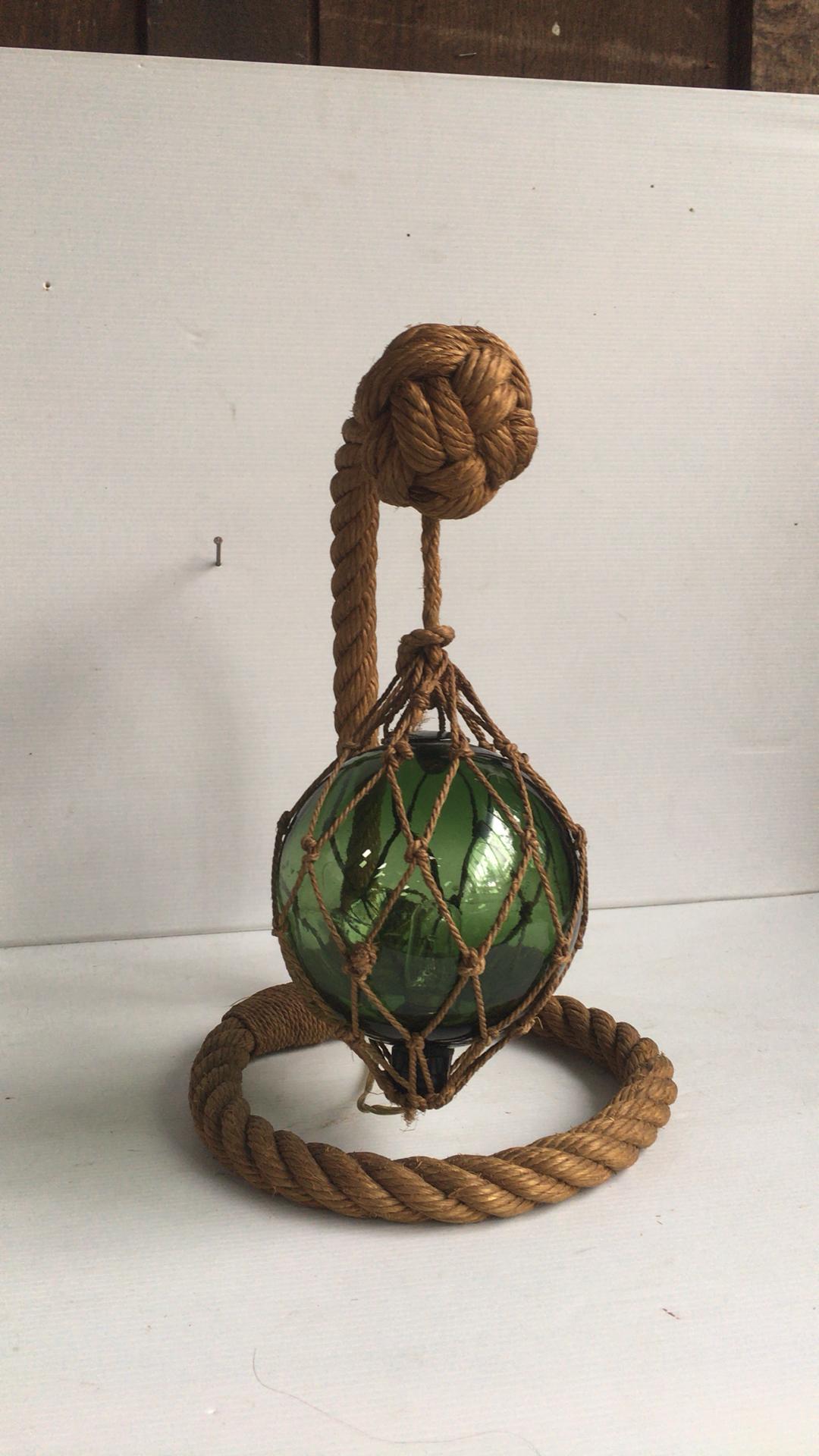 Mid-Century Rope Lamp Adrien Audoux & Frida Minet For Sale 3