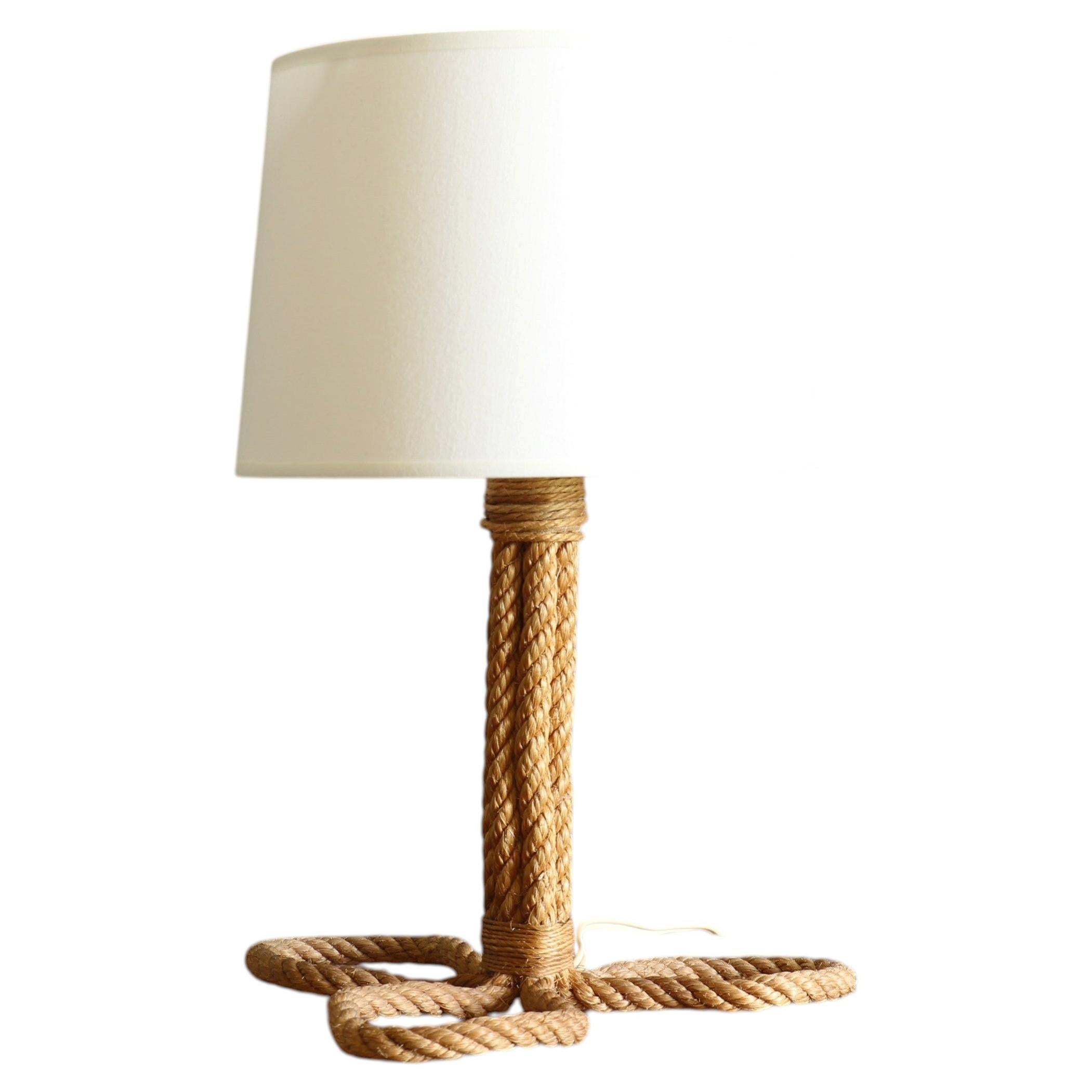 Midcentury Rope Lamp by Adrien Audoux and Frida Minet, circa 1960