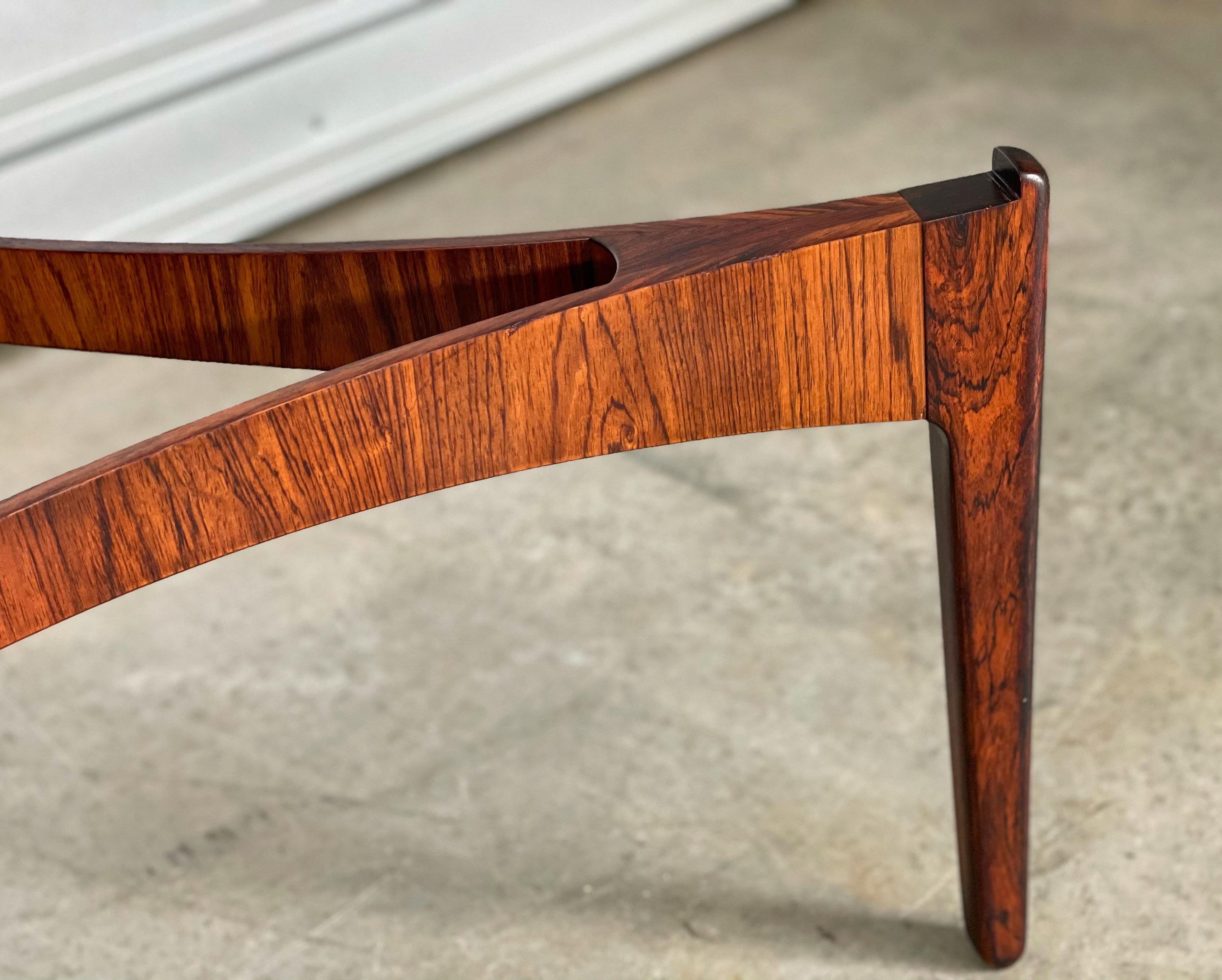 Midcentury Rosewood and Glass Coffee Table by Svend Ellekaer, Denmark 1