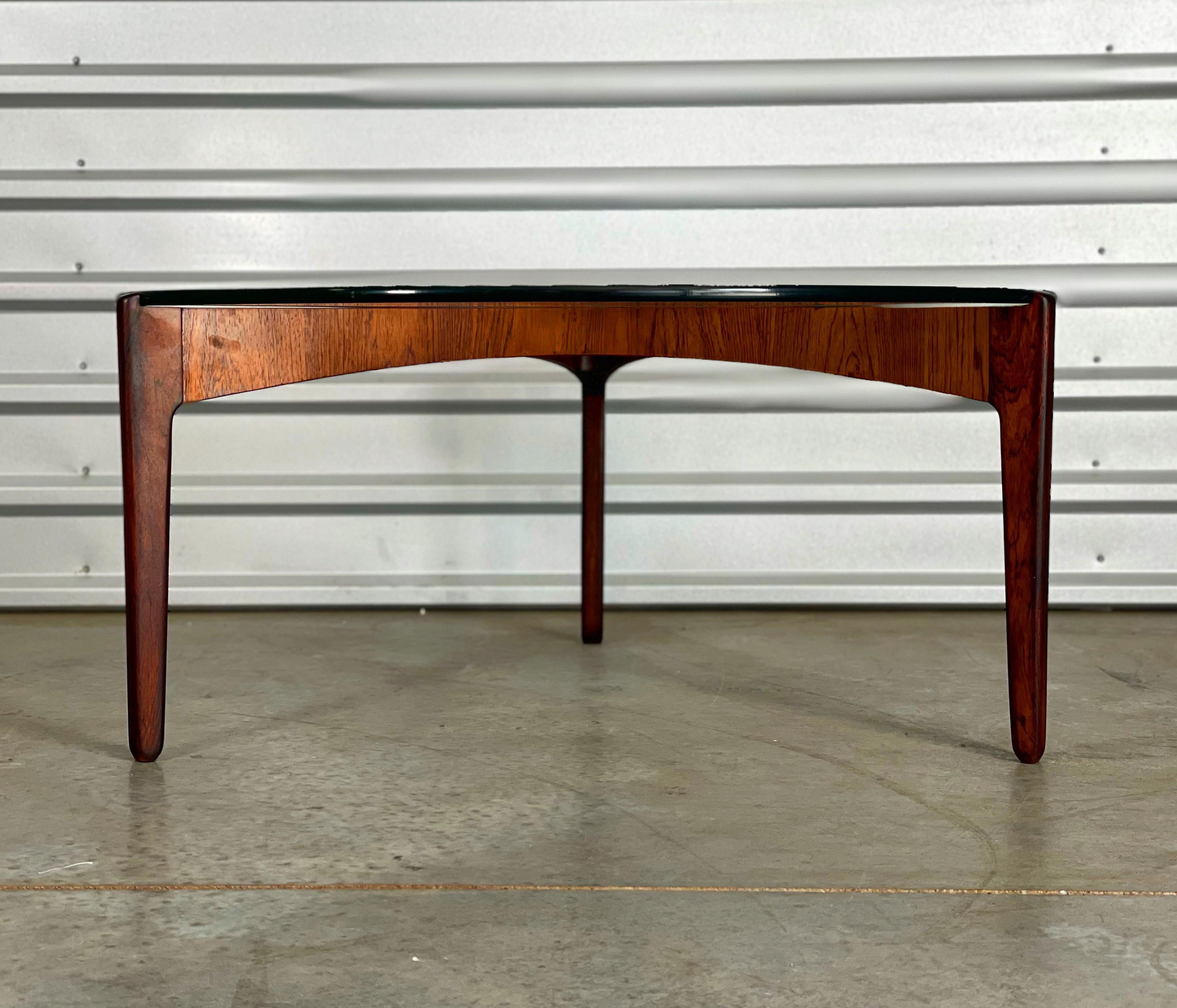 Midcentury Rosewood and Glass Coffee Table by Svend Ellekaer, Denmark 2