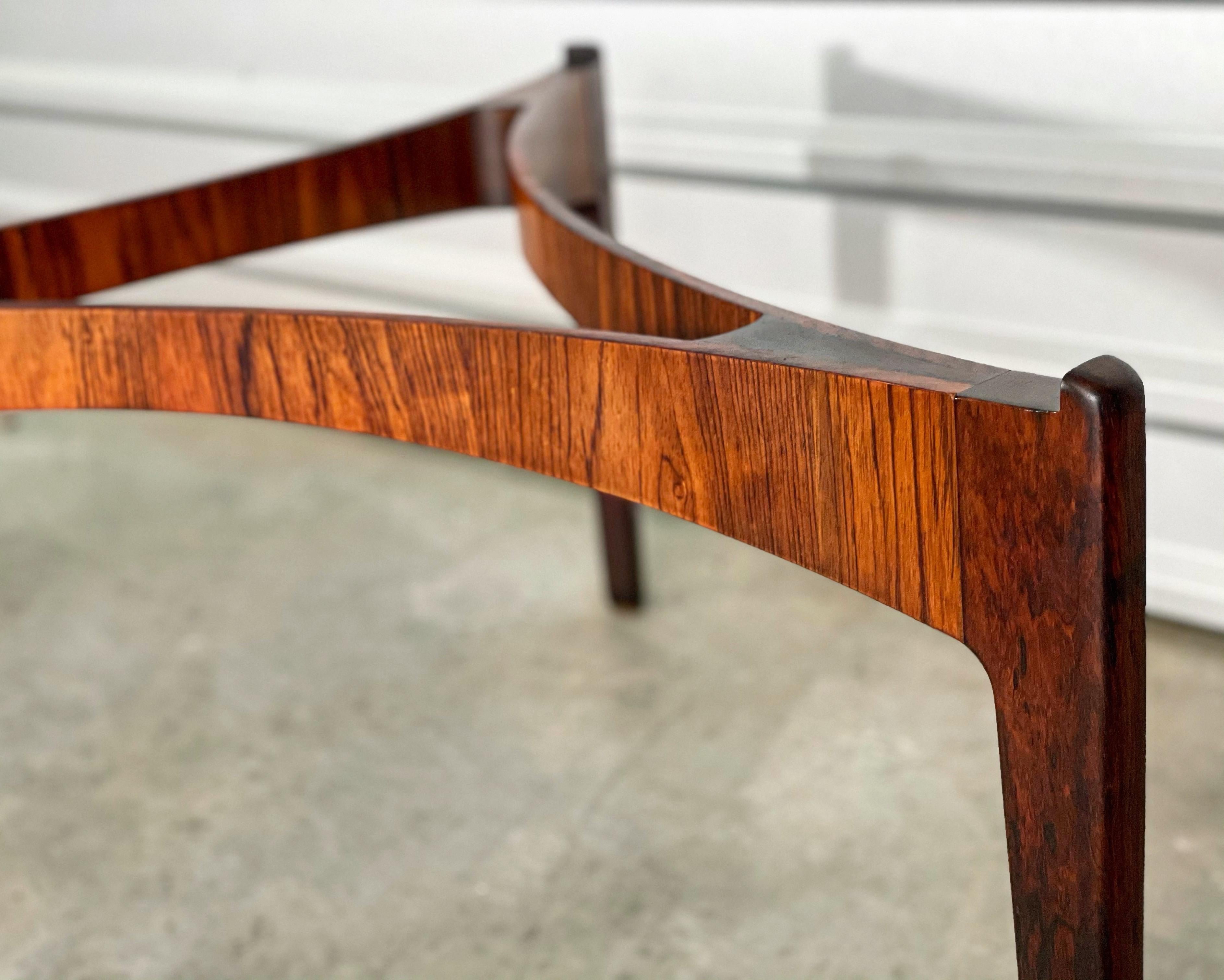 Midcentury Rosewood and Glass Coffee Table by Svend Ellekaer, Denmark 3