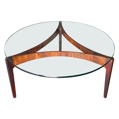 Midcentury Rosewood and Glass Coffee Table by Svend Ellekaer, Denmark
