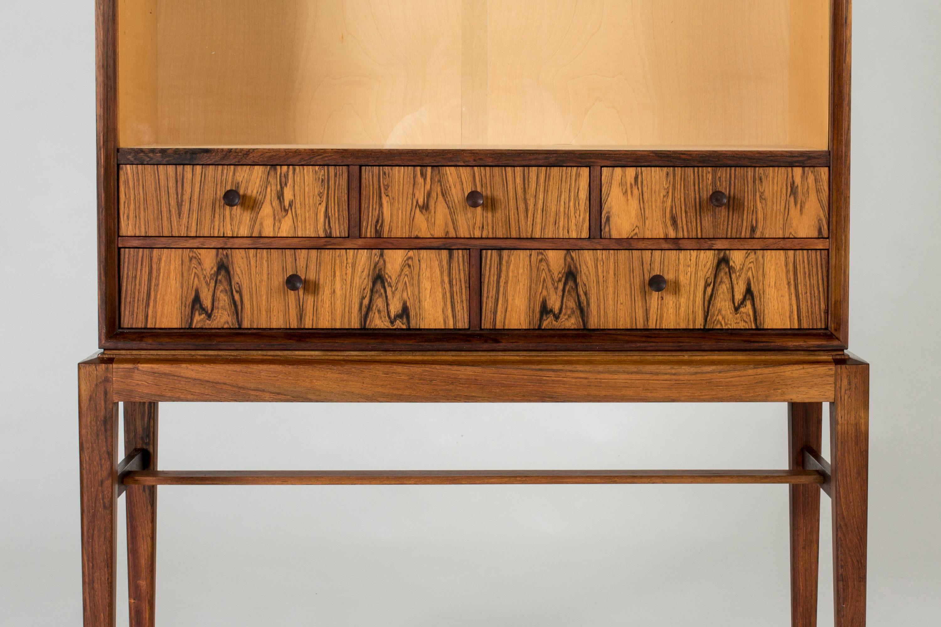 Scandinavian Modern Midcentury Rosewood and Glass Vitrine Cabinet by Svante Skogh for Seffle