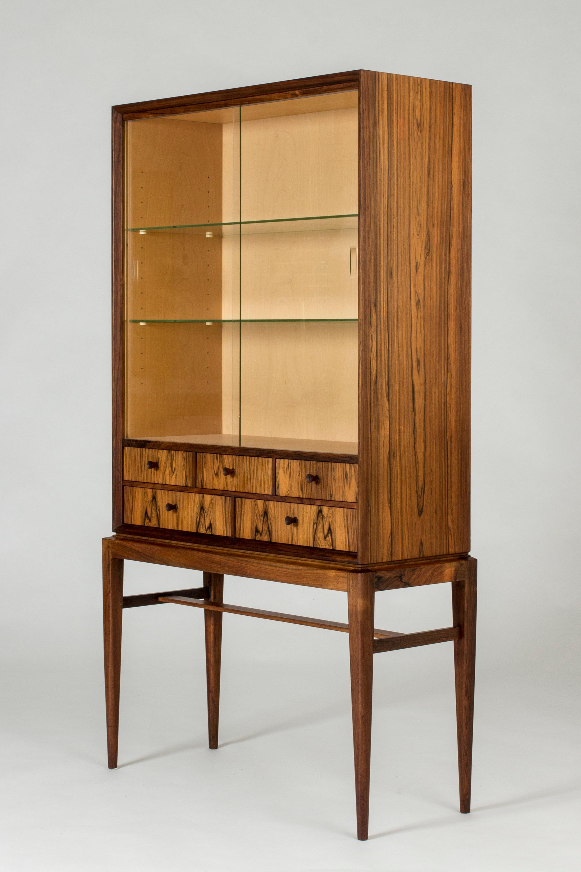 Mid-20th Century Midcentury Rosewood and Glass Vitrine Cabinet by Svante Skogh for Seffle