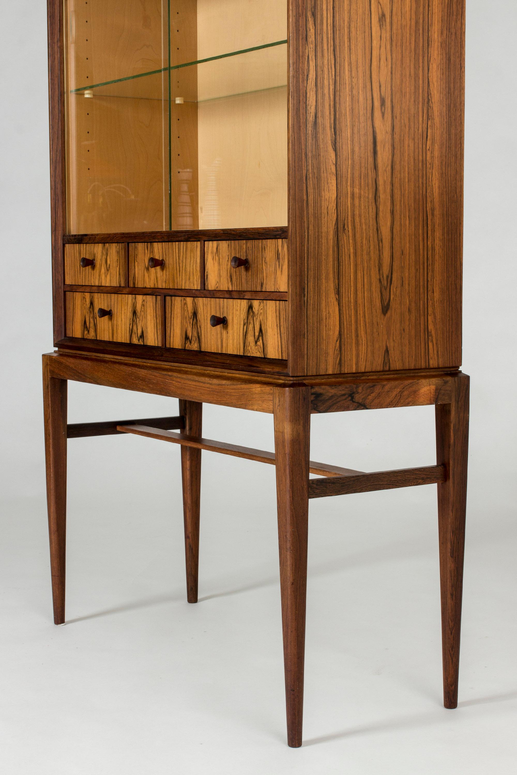 Midcentury Rosewood and Glass Vitrine Cabinet by Svante Skogh for Seffle 1