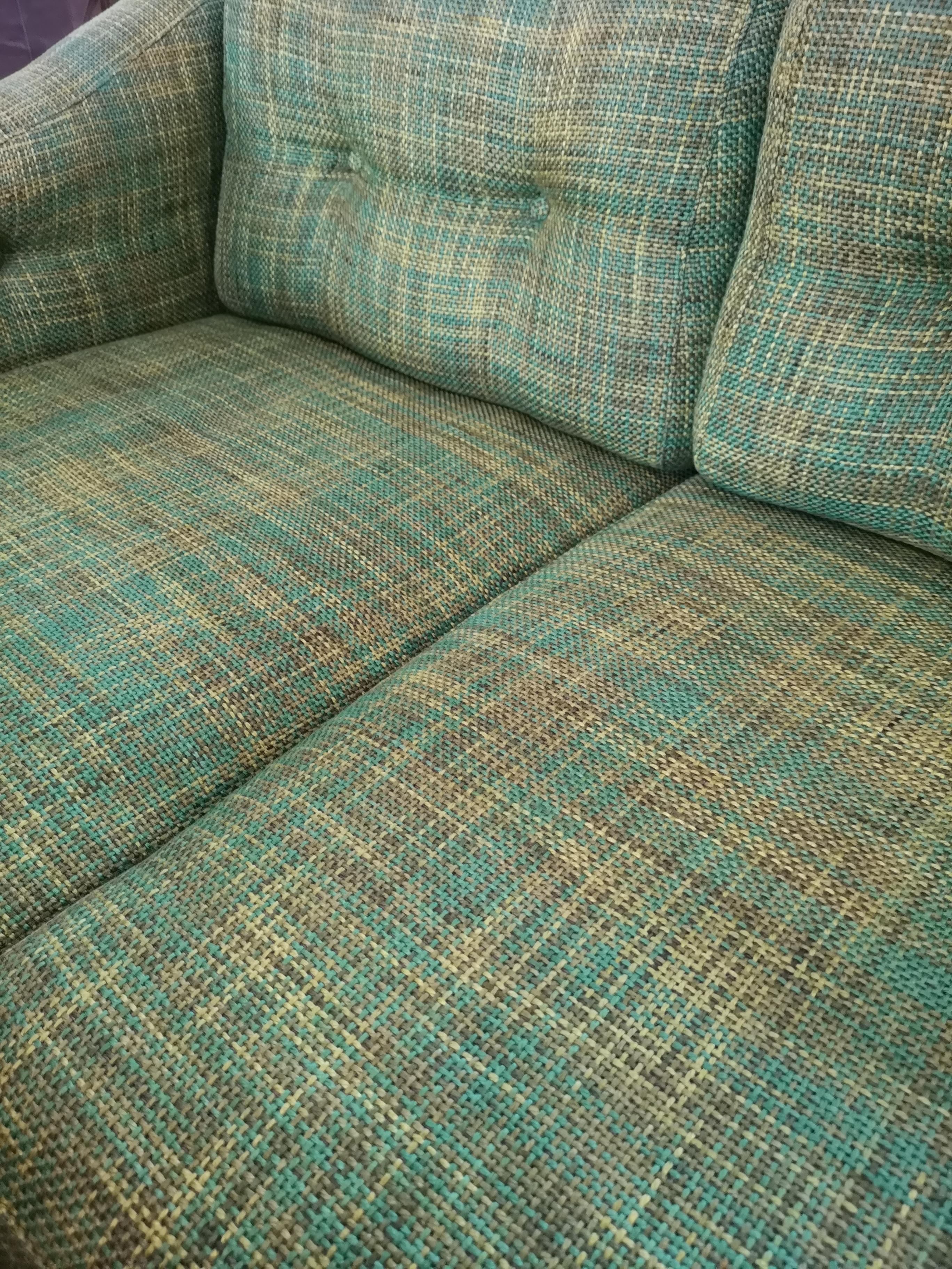 Swedish Midcentury Rosewood and Green Cushions Sofa 