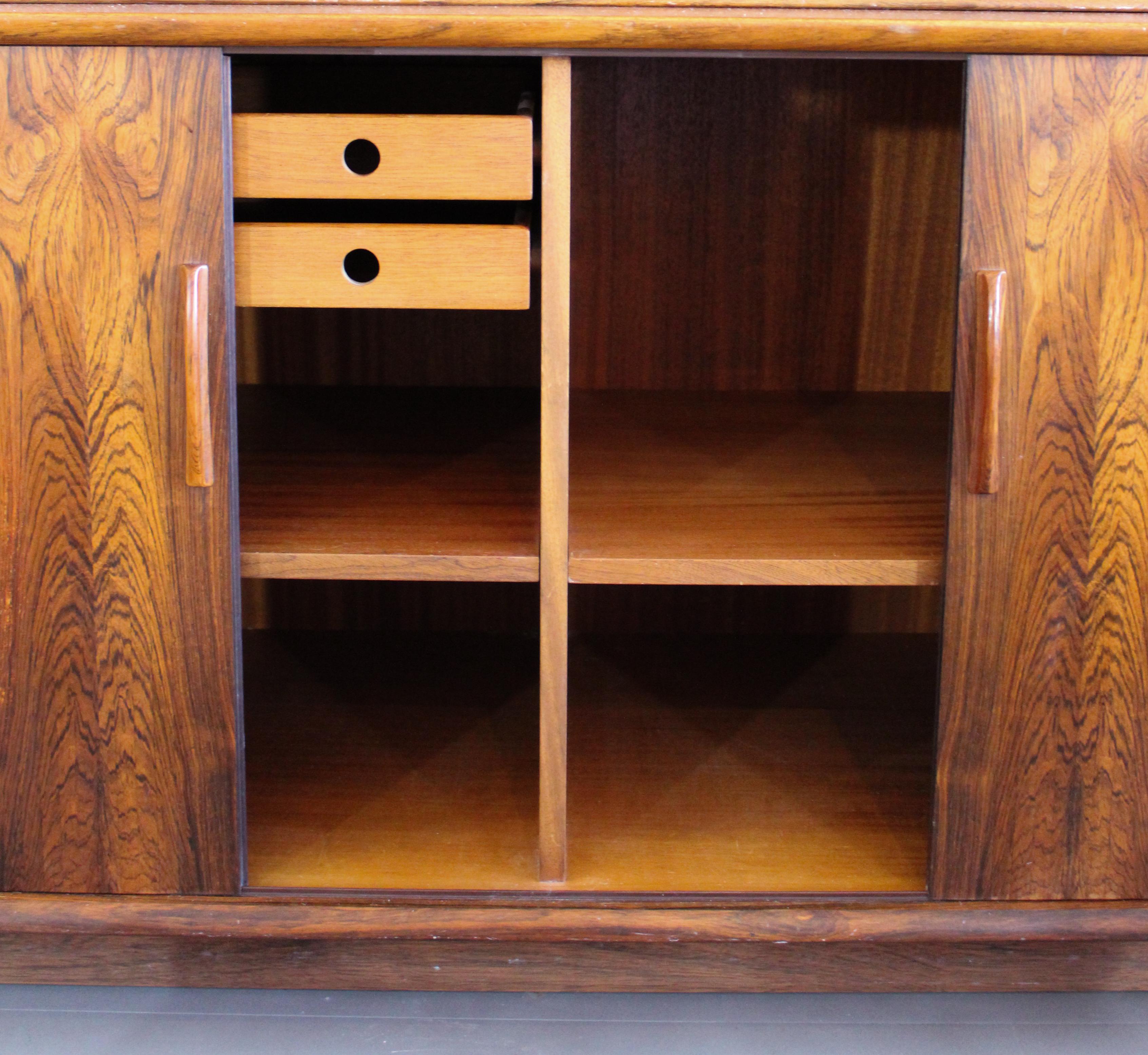 Midcentury Rosewood Arne Vodder Book Case with Tambour Doors by Sibast, 1950s im Angebot 3