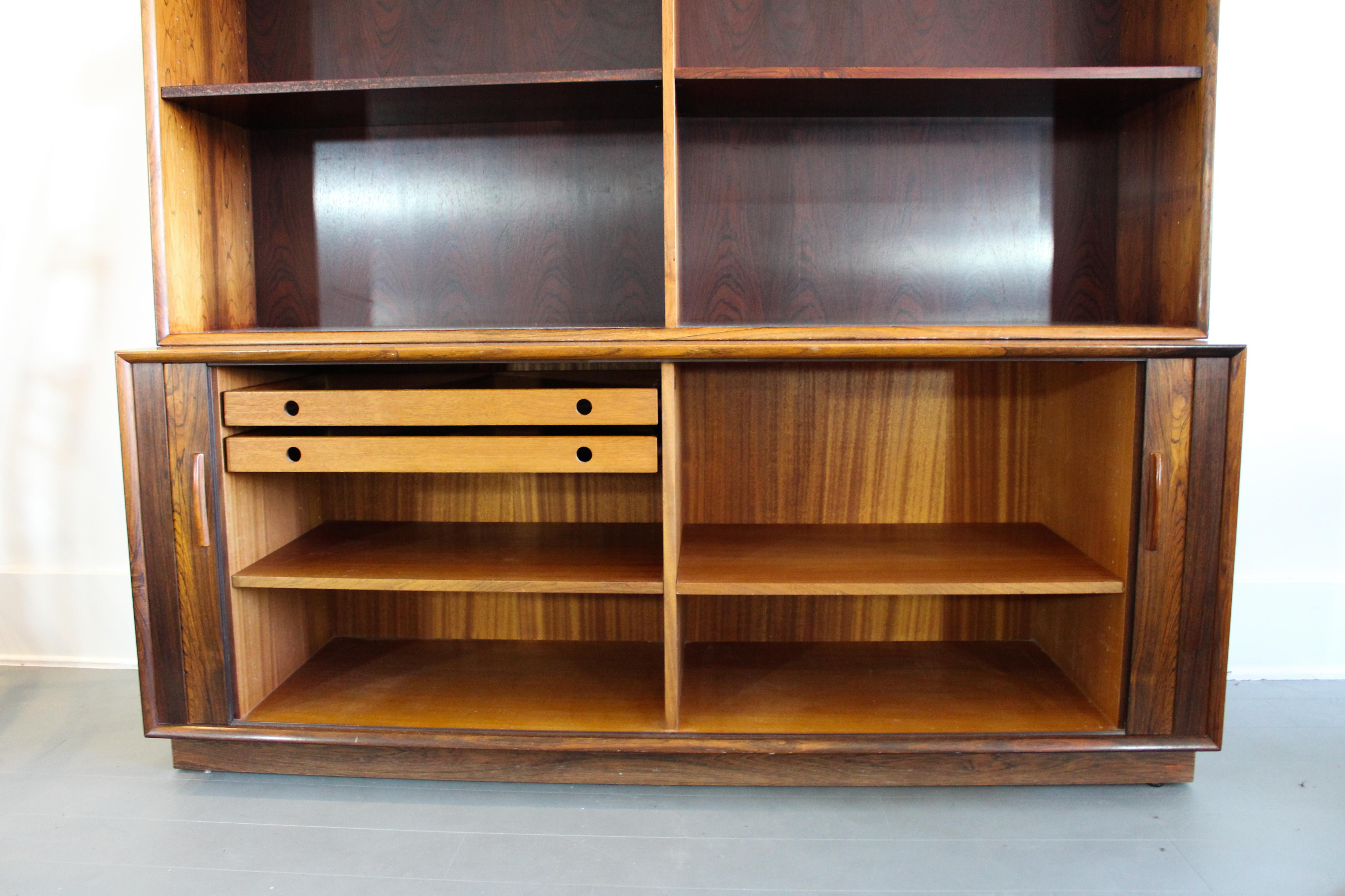 Midcentury Rosewood Arne Vodder Book Case with Tambour Doors by Sibast, 1950s im Angebot 5