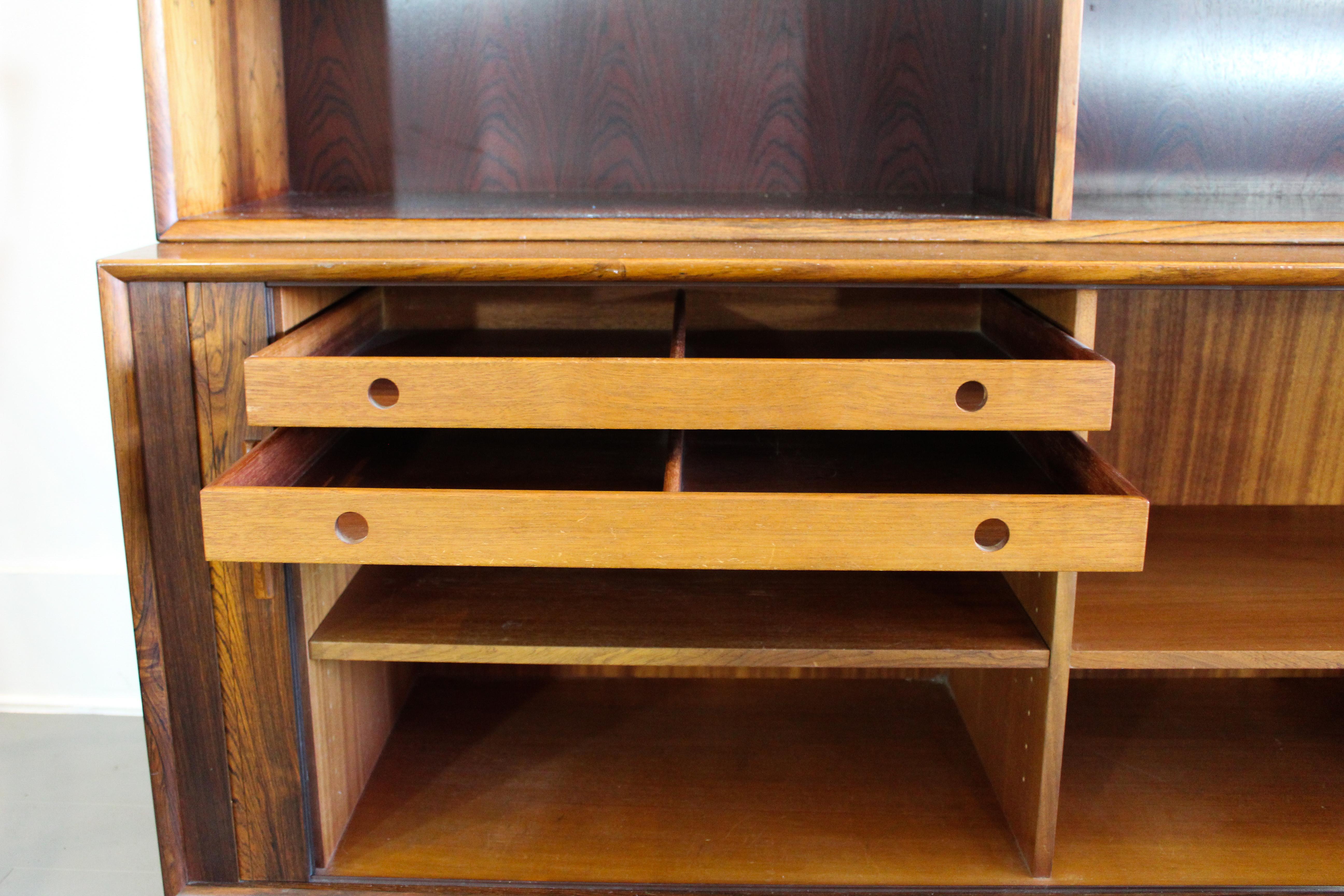 Midcentury Rosewood Arne Vodder Book Case with Tambour Doors by Sibast, 1950s For Sale 8