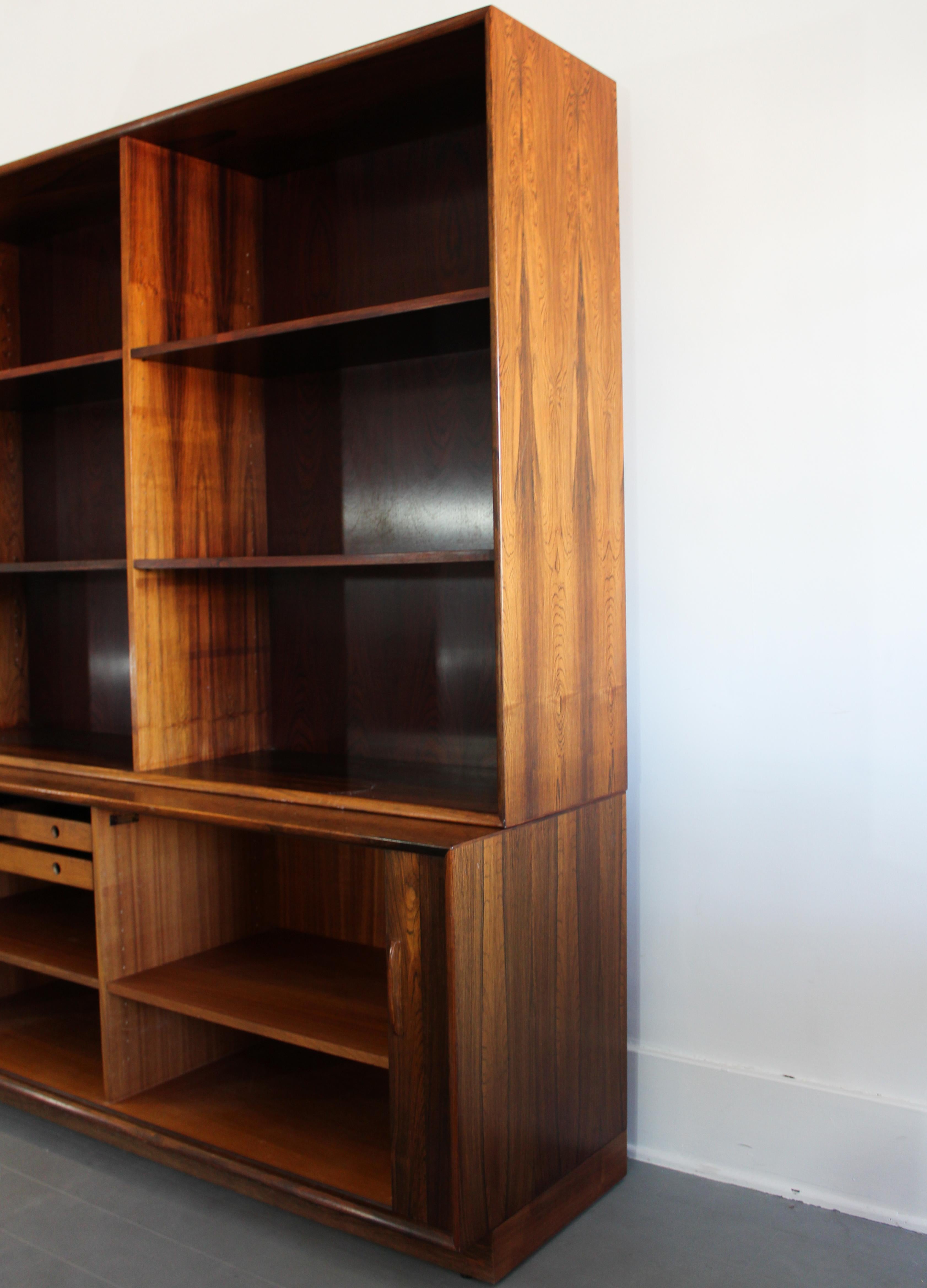 Midcentury Rosewood Arne Vodder Book Case with Tambour Doors by Sibast, 1950s im Angebot 12