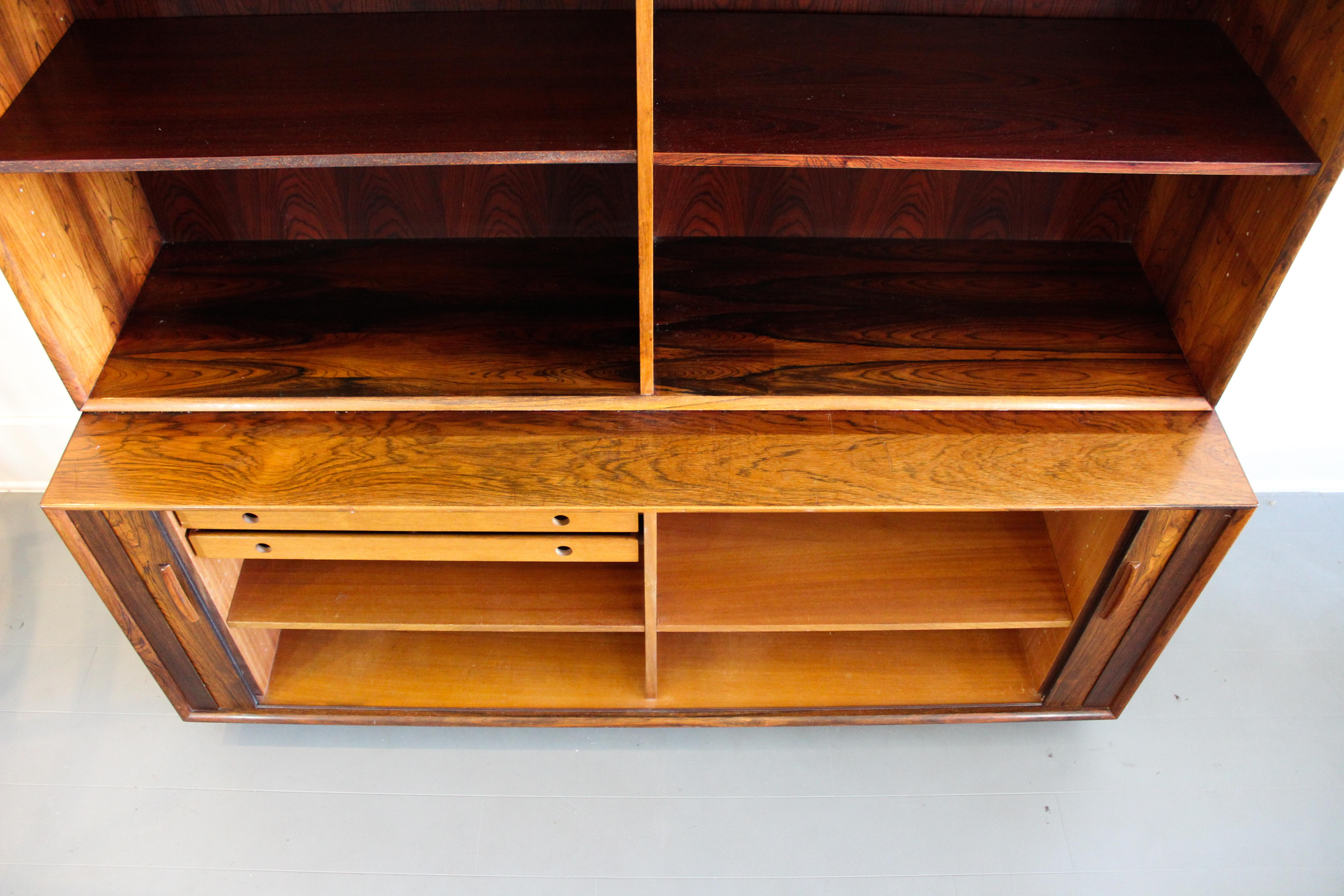 Midcentury Rosewood Arne Vodder Book Case with Tambour Doors by Sibast, 1950s For Sale 14