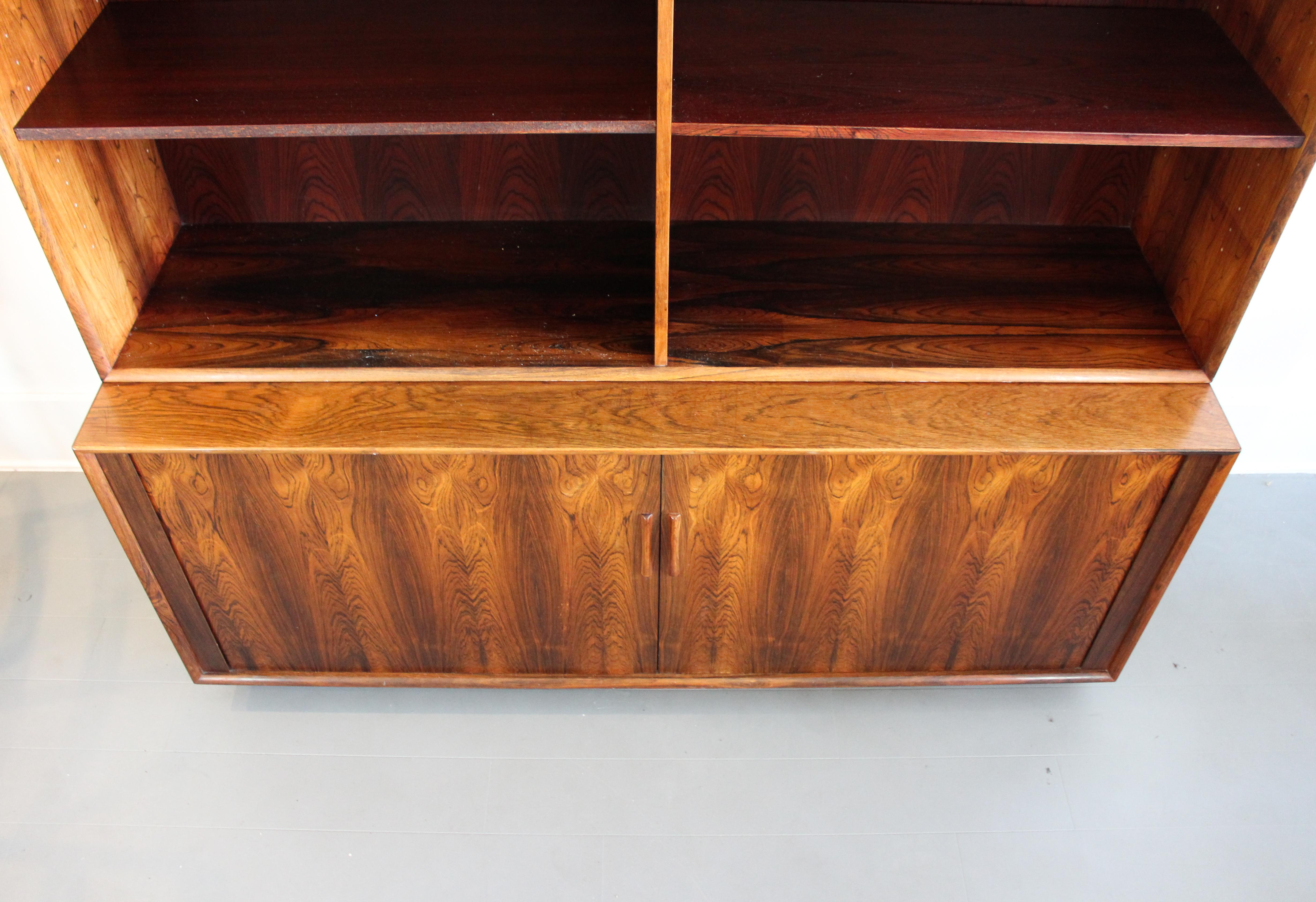 Midcentury Rosewood Arne Vodder Book Case with Tambour Doors by Sibast, 1950s im Angebot 1