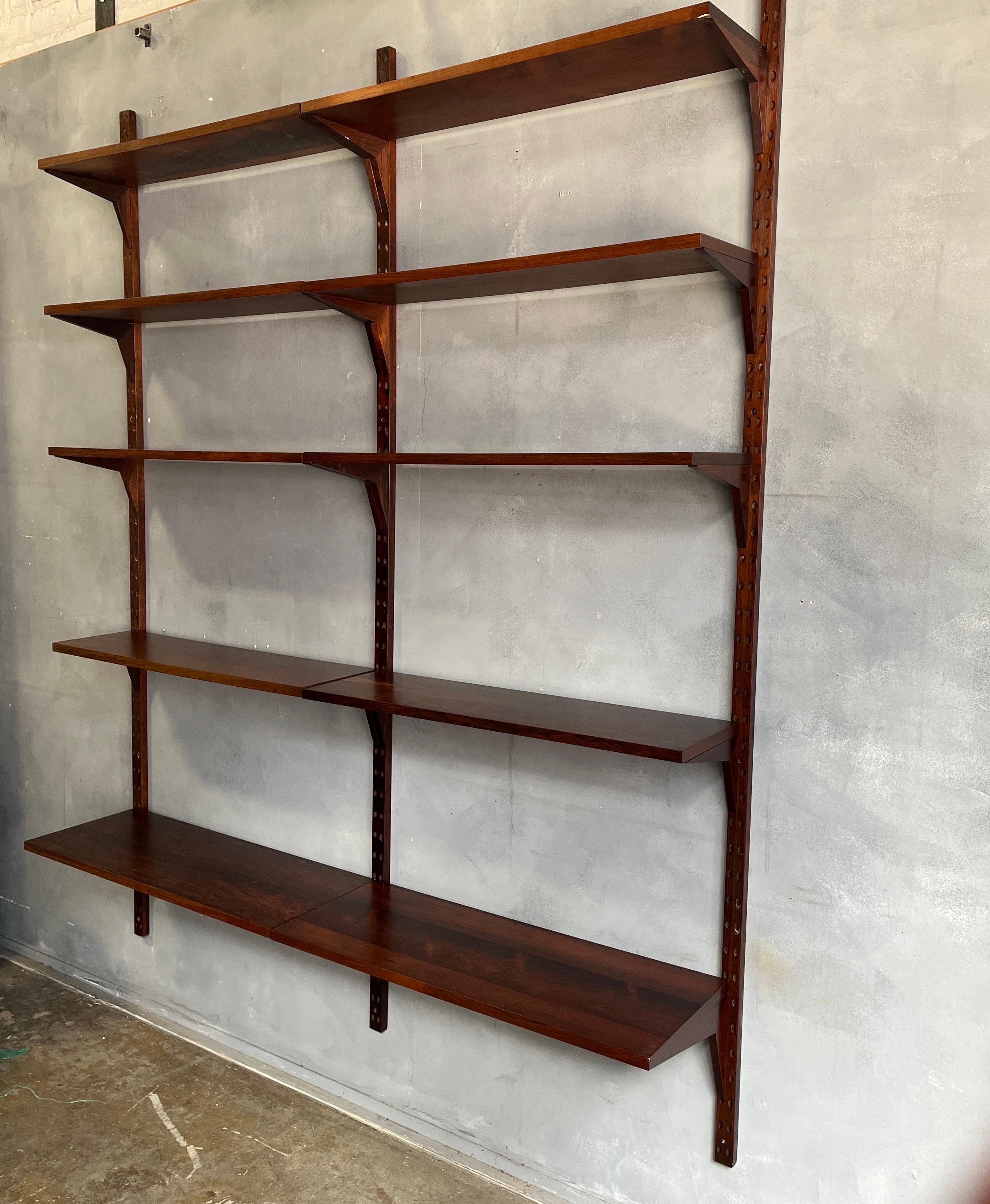 Midcentury Rosewood Cado Wall Unit 2 Bay 4