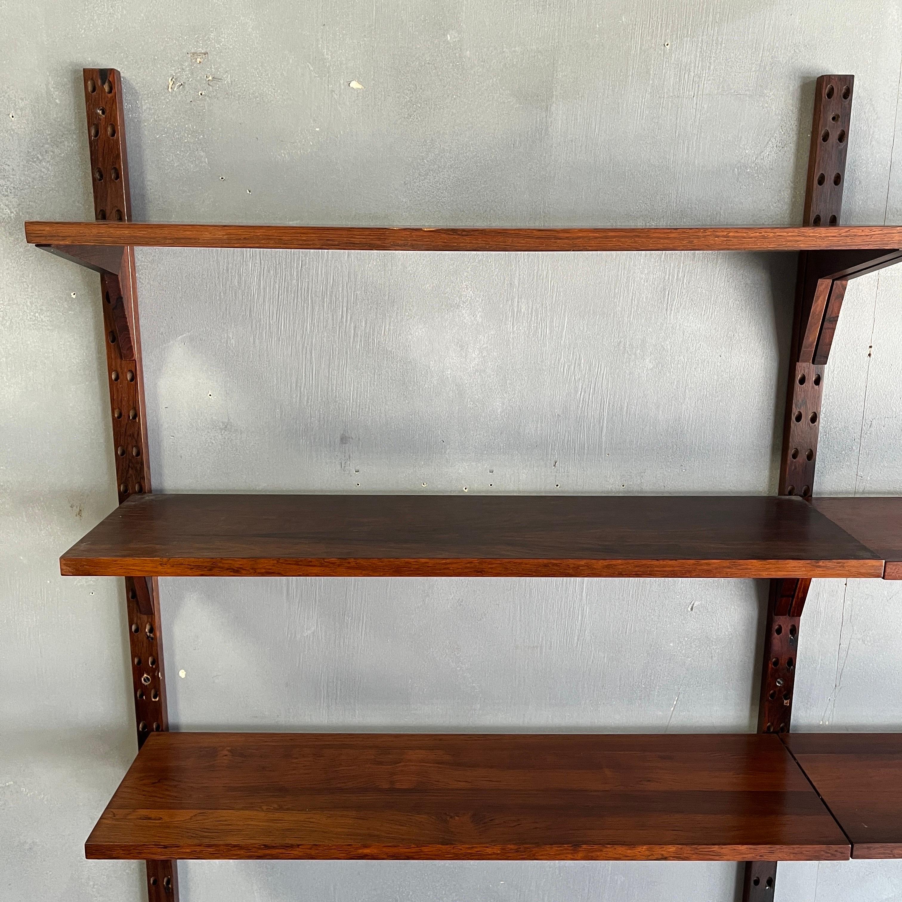 Midcentury Rosewood Cado Wall Unit 2 Bay 5