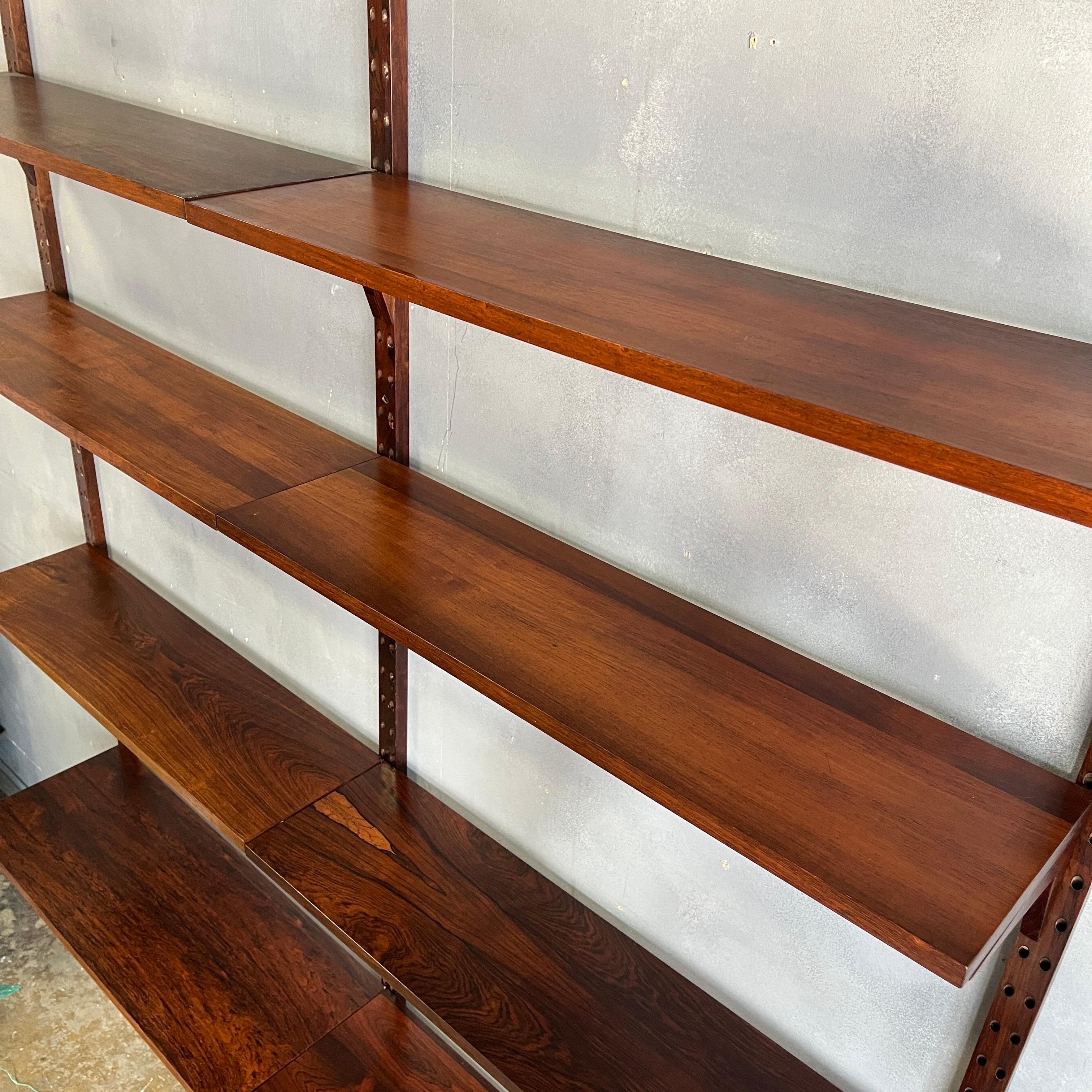 Midcentury Rosewood Cado Wall Unit 2 Bay 6