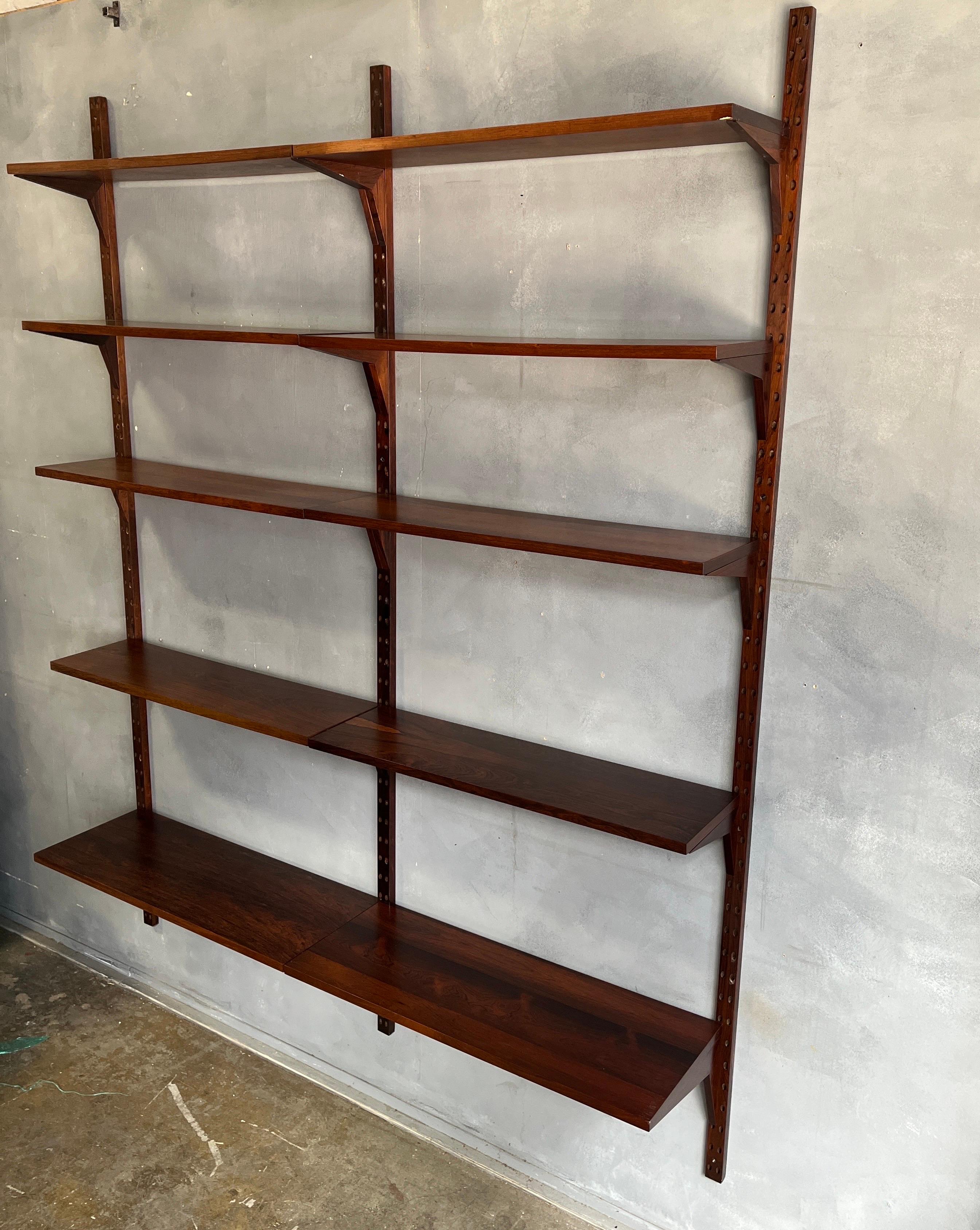 Midcentury Rosewood Cado Wall Unit 2 Bay 7