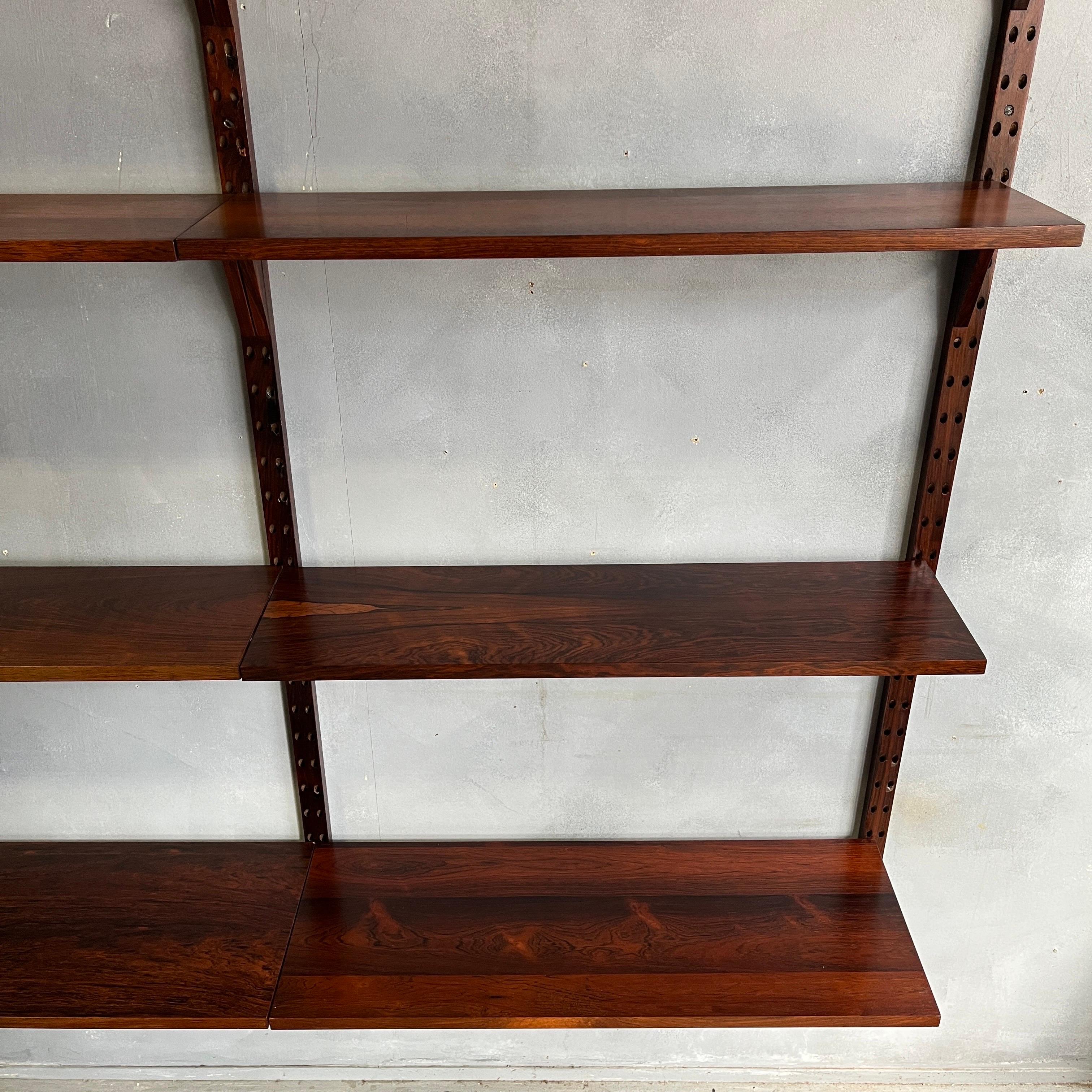 Danish Midcentury Rosewood Cado Wall Unit 2 Bay