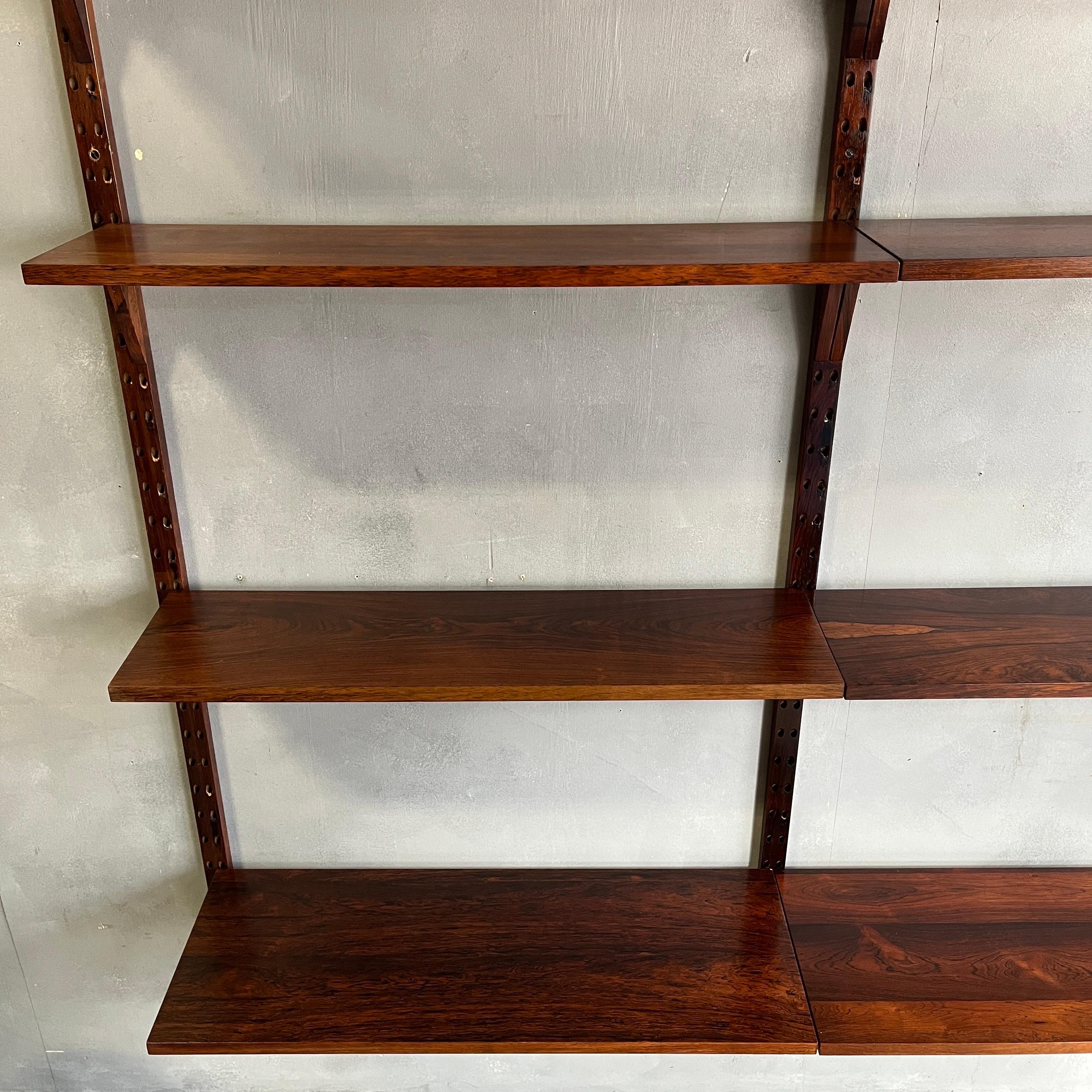20th Century Midcentury Rosewood Cado Wall Unit 2 Bay