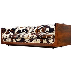 Midcentury Rosewood Case Sofa by Bernhardt Flair Division, After Baughman