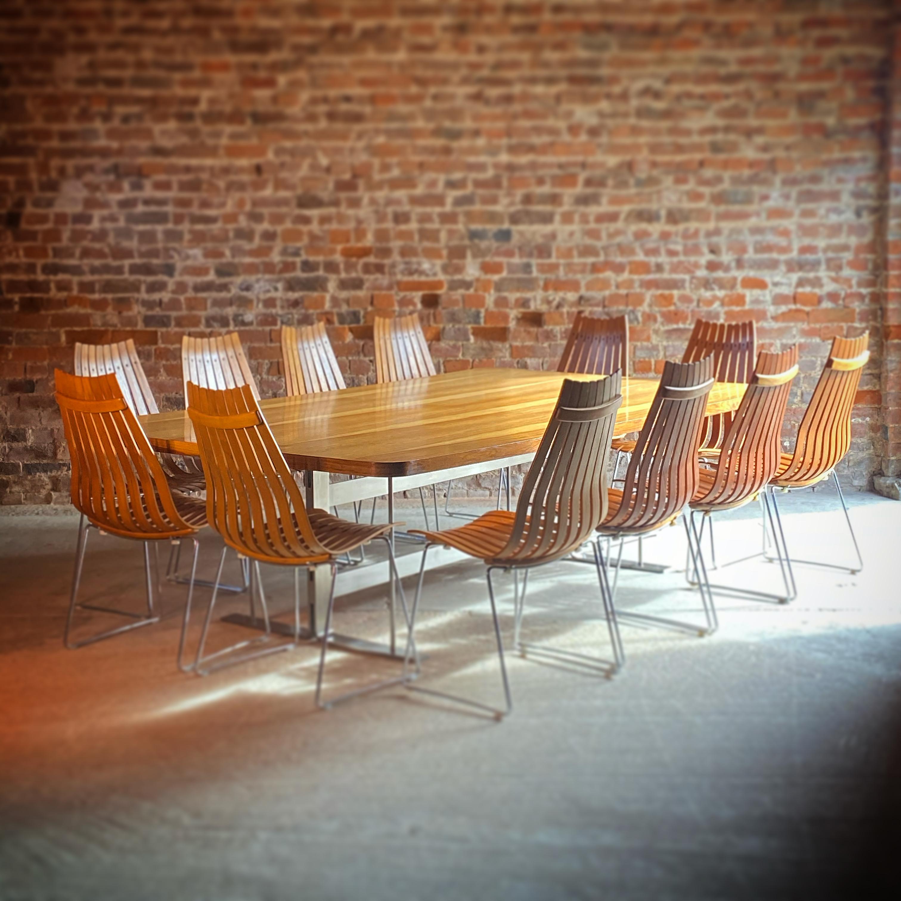 Norwegian Midcentury Rosewood Conference Boardroom Dining Table, circa 1970