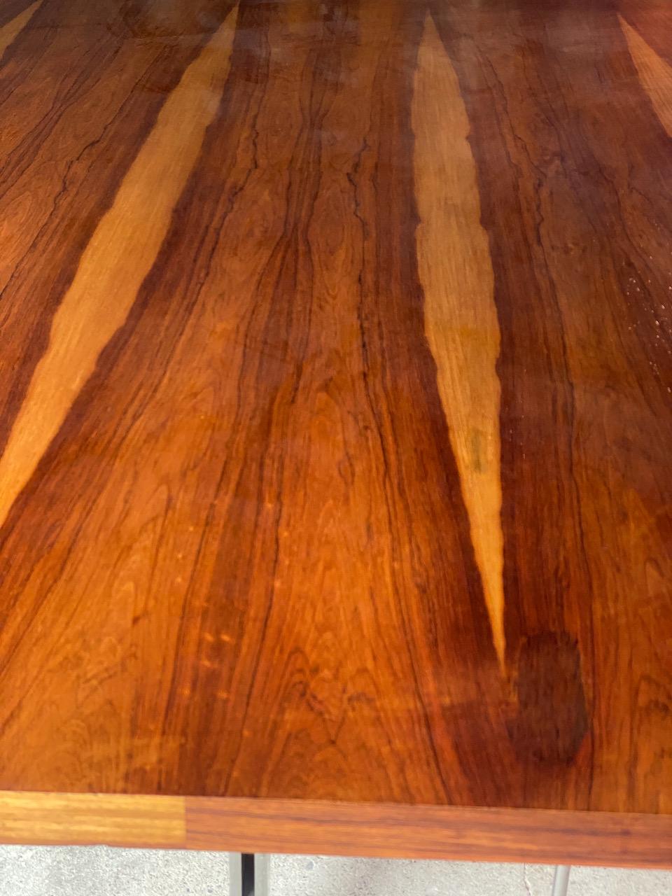 Midcentury Rosewood Conference Boardroom Dining Table, circa 1970 3