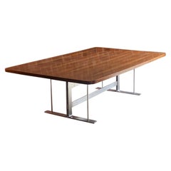 Midcentury Rosewood Conference Boardroom Dining Table, circa 1970