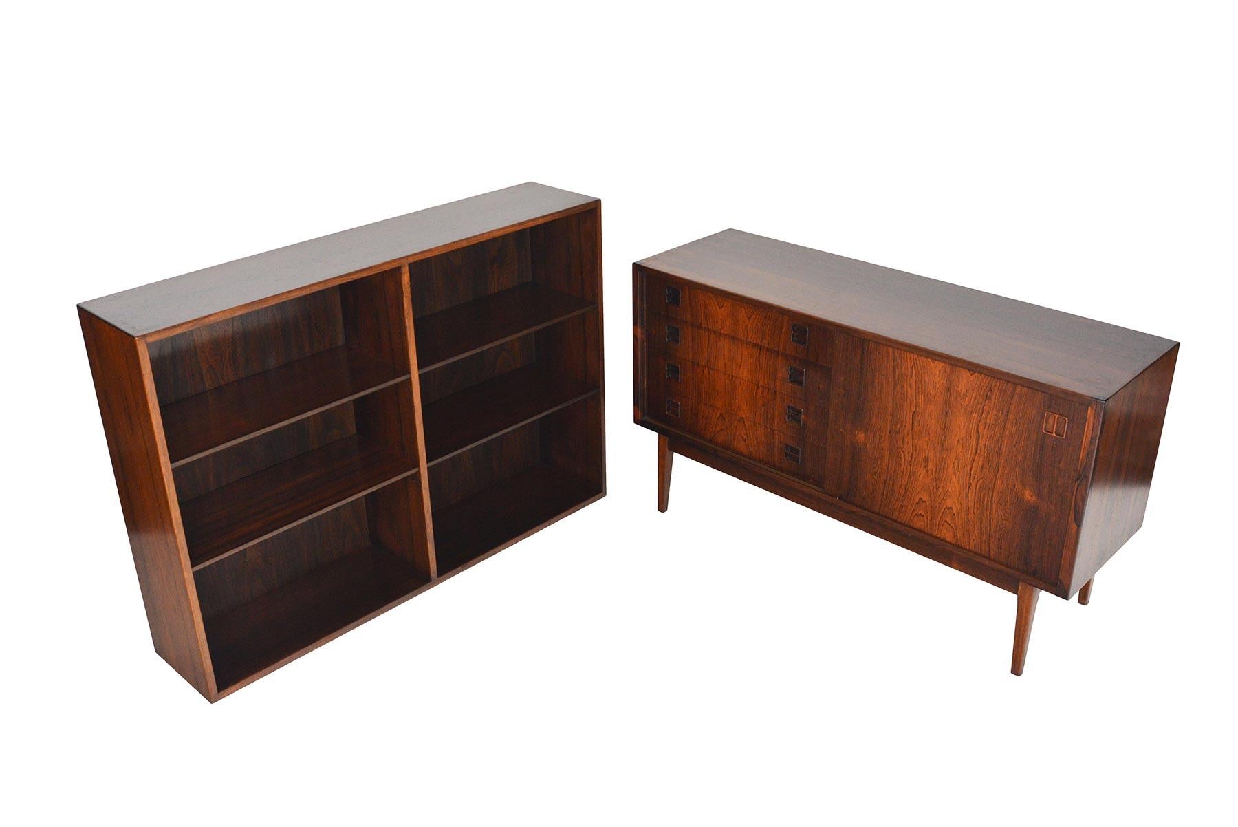 Midcentury Rosewood Credenza with Bookcase Hutch 2