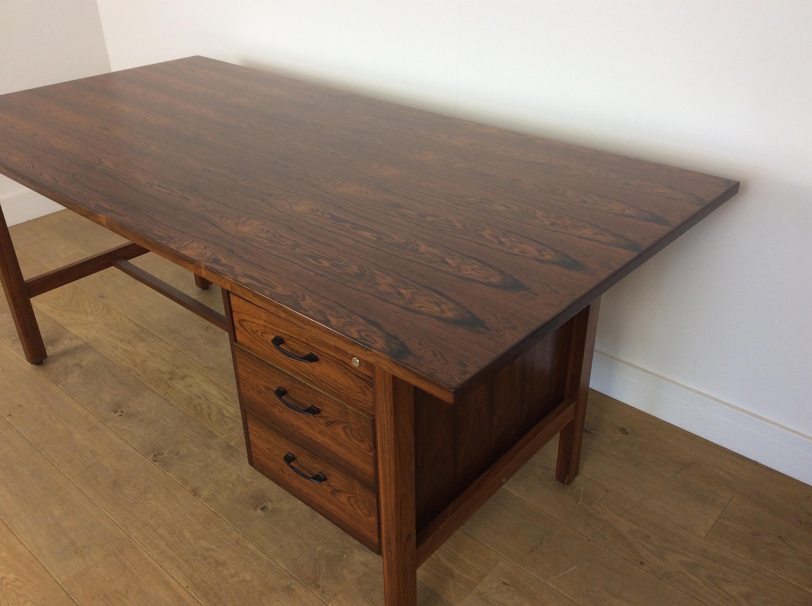 Midcentury Rosewood Desk For Sale 2