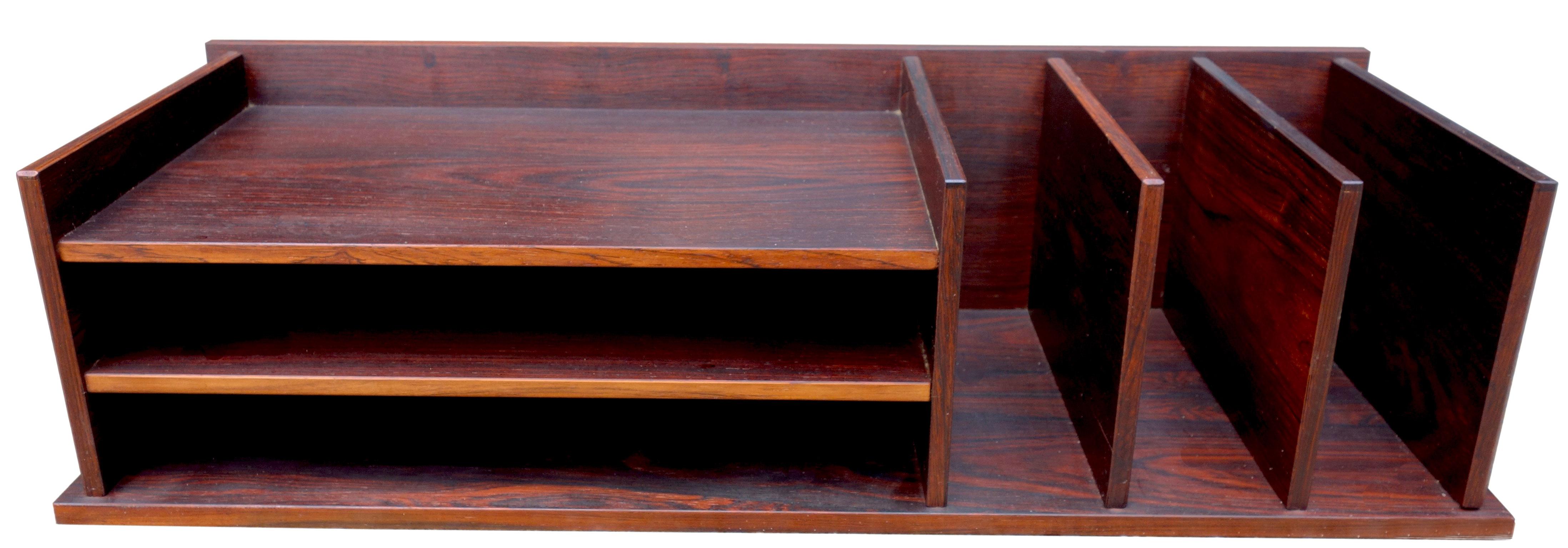 20th Century Midcentury Rosewood Desk Organizer / Letter Tray by Georg Petersens