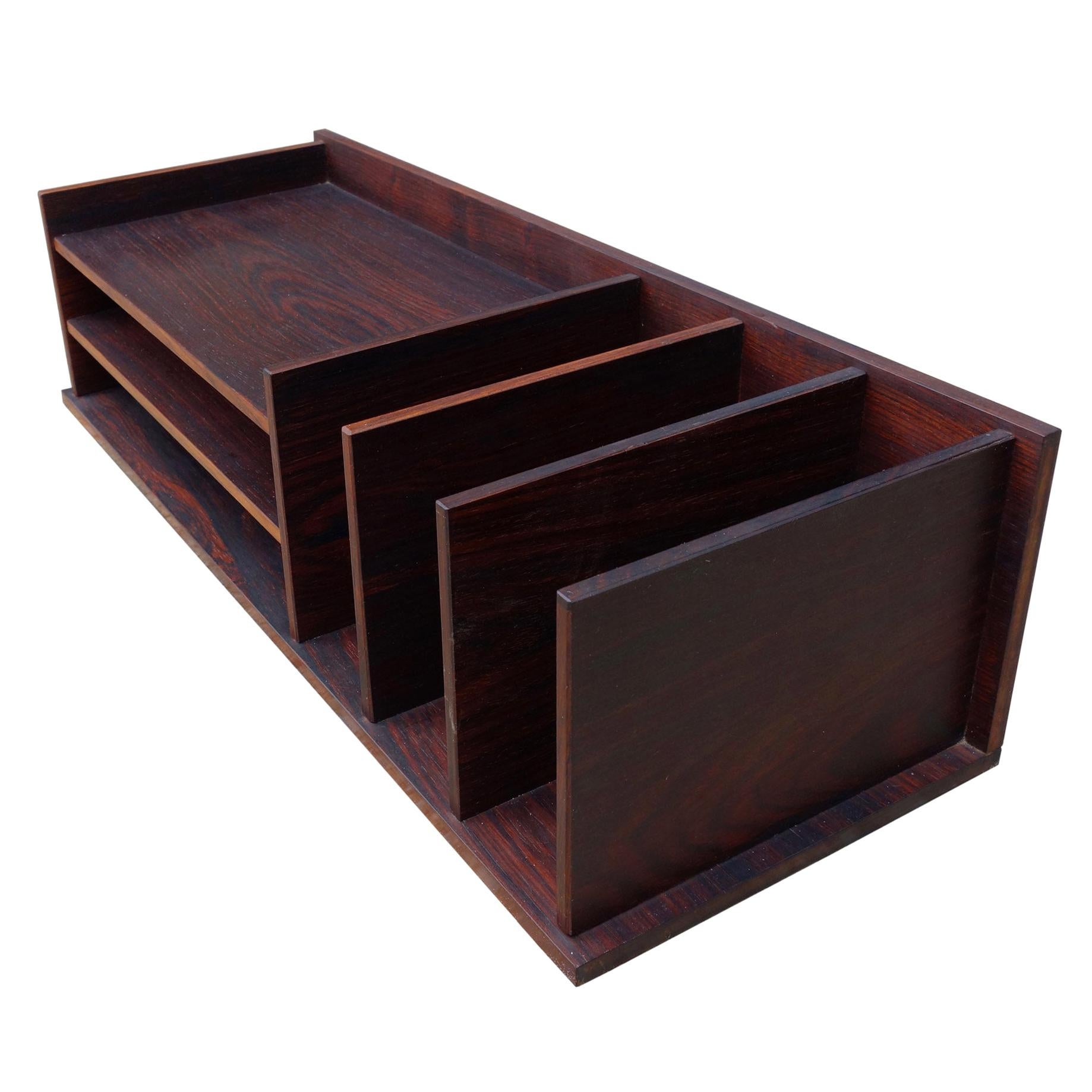 Midcentury Rosewood Desk Organizer / Letter Tray by Georg Petersens