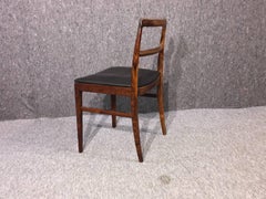 Midcentury Rosewood Dining Chairs Black Leather Arne Vodder Model 430, 1960s