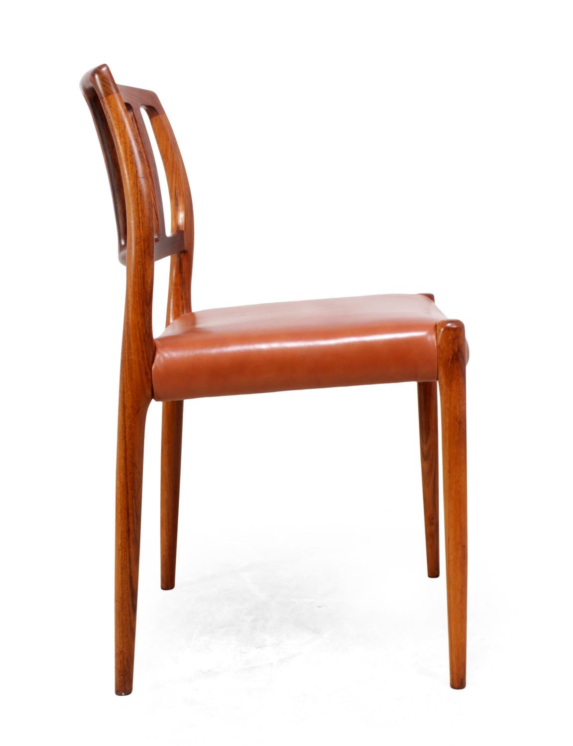 Midcentury Rosewood Dining Chairs by Moller Model 83 In Excellent Condition In Paddock Wood, Kent
