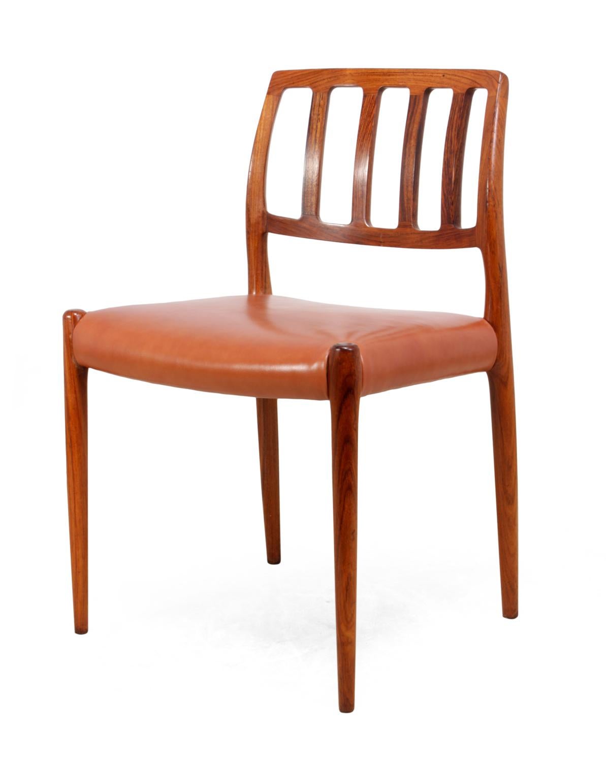 Midcentury Rosewood Dining Chairs by Moller Model 83 2