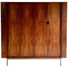 Midcentury Rosewood Double Wardrobe Armoire, 1970