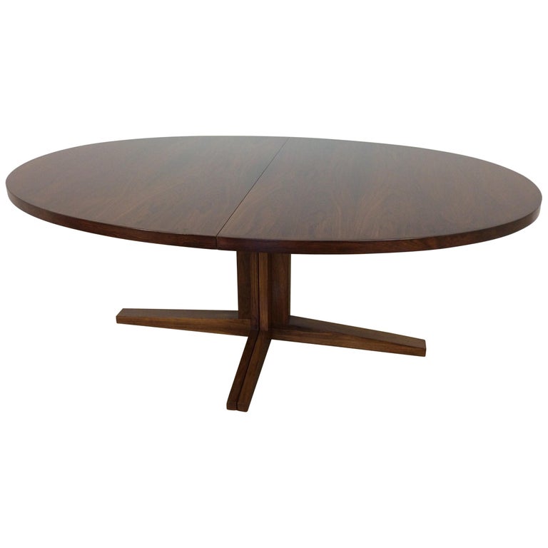 Midcentury Rosewood Extendable Dining Table By John Mortensen