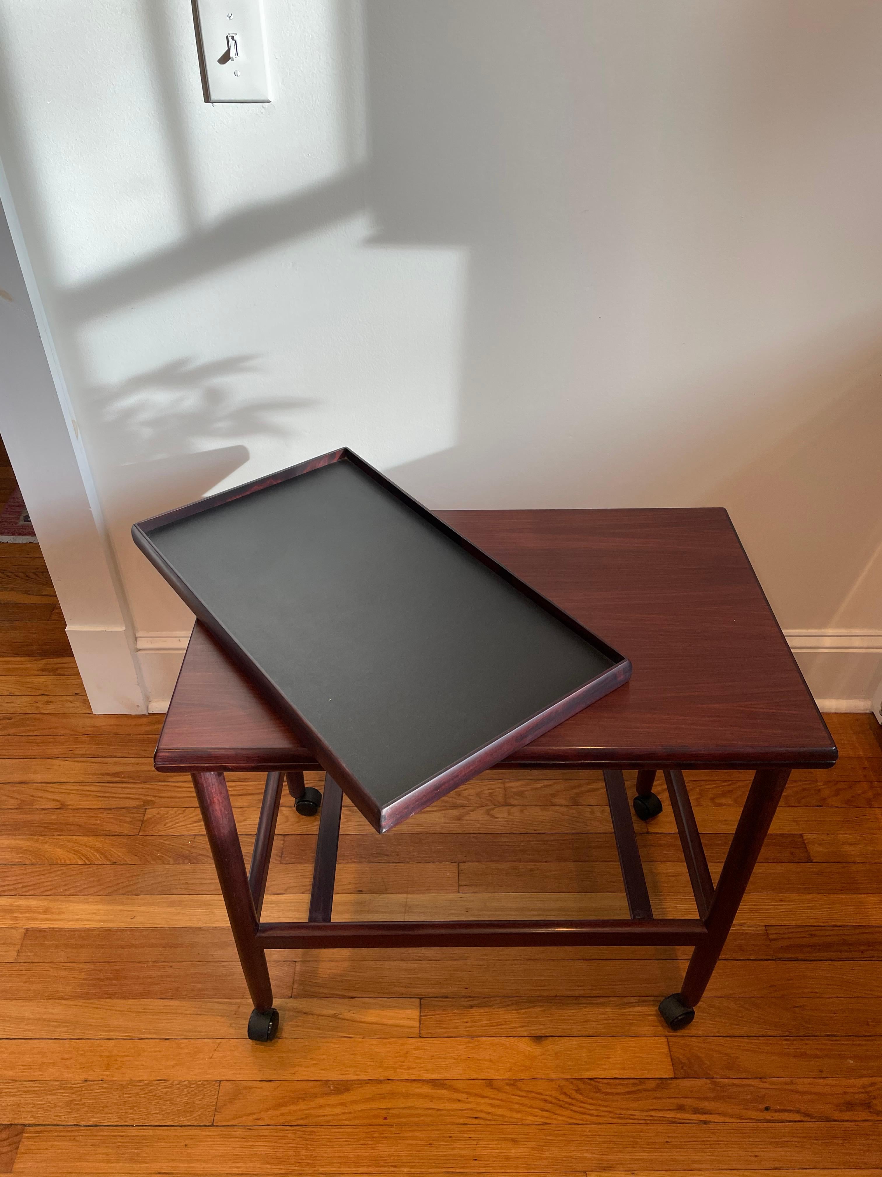 Mid Century Rosewood Flip-Top Tea Trolley by Grete Jalk, Denmark For Sale 3