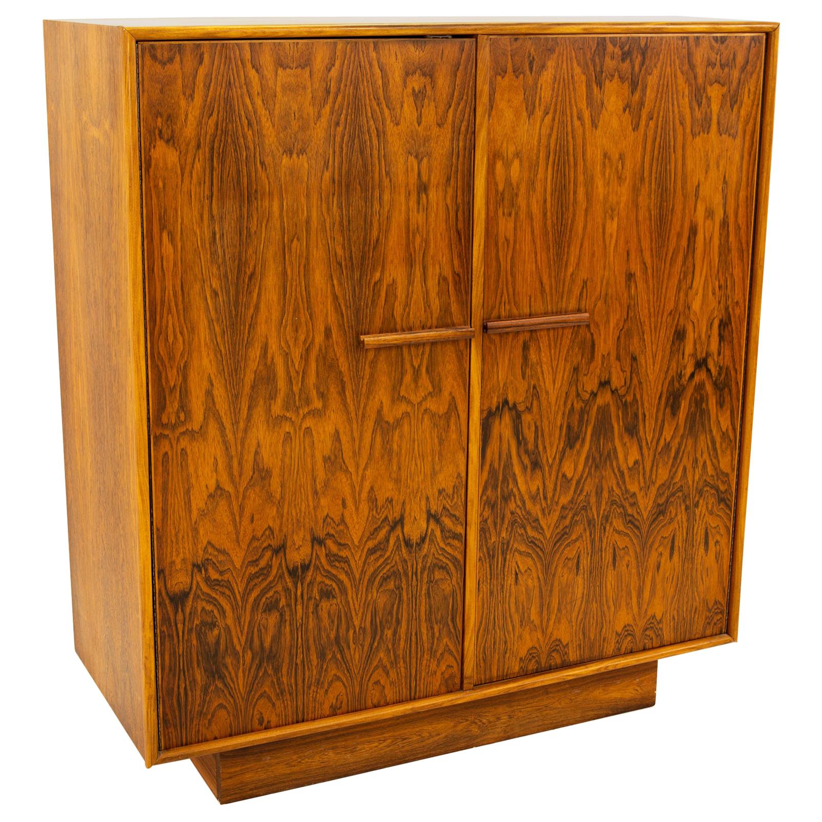 Mid Century Rosewood Highboy Armoire Dresser
