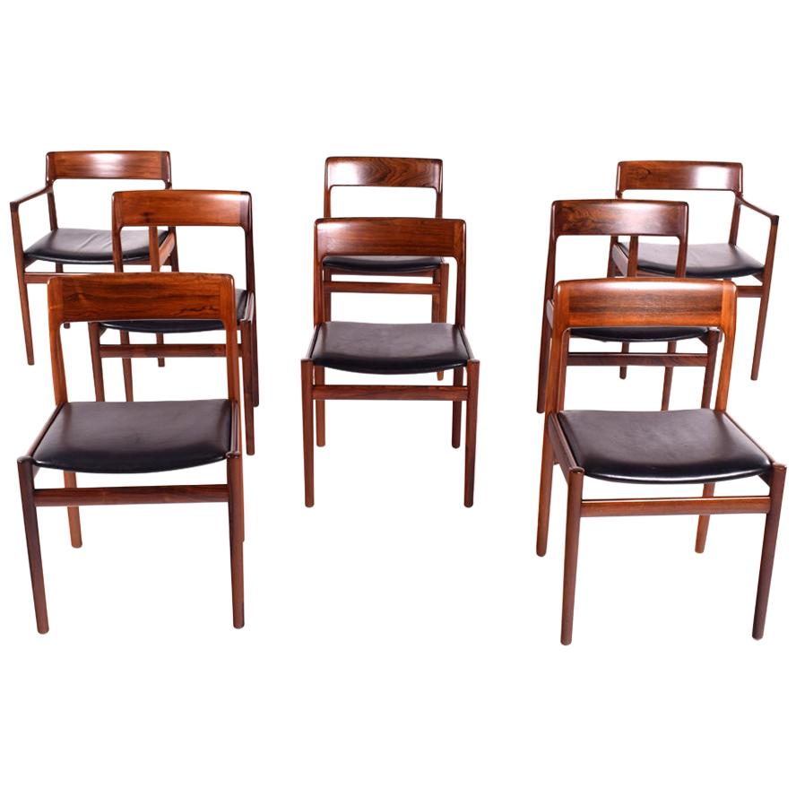 Midcentury Rosewood Johannes Norgaard Dining Chairs, Denmark