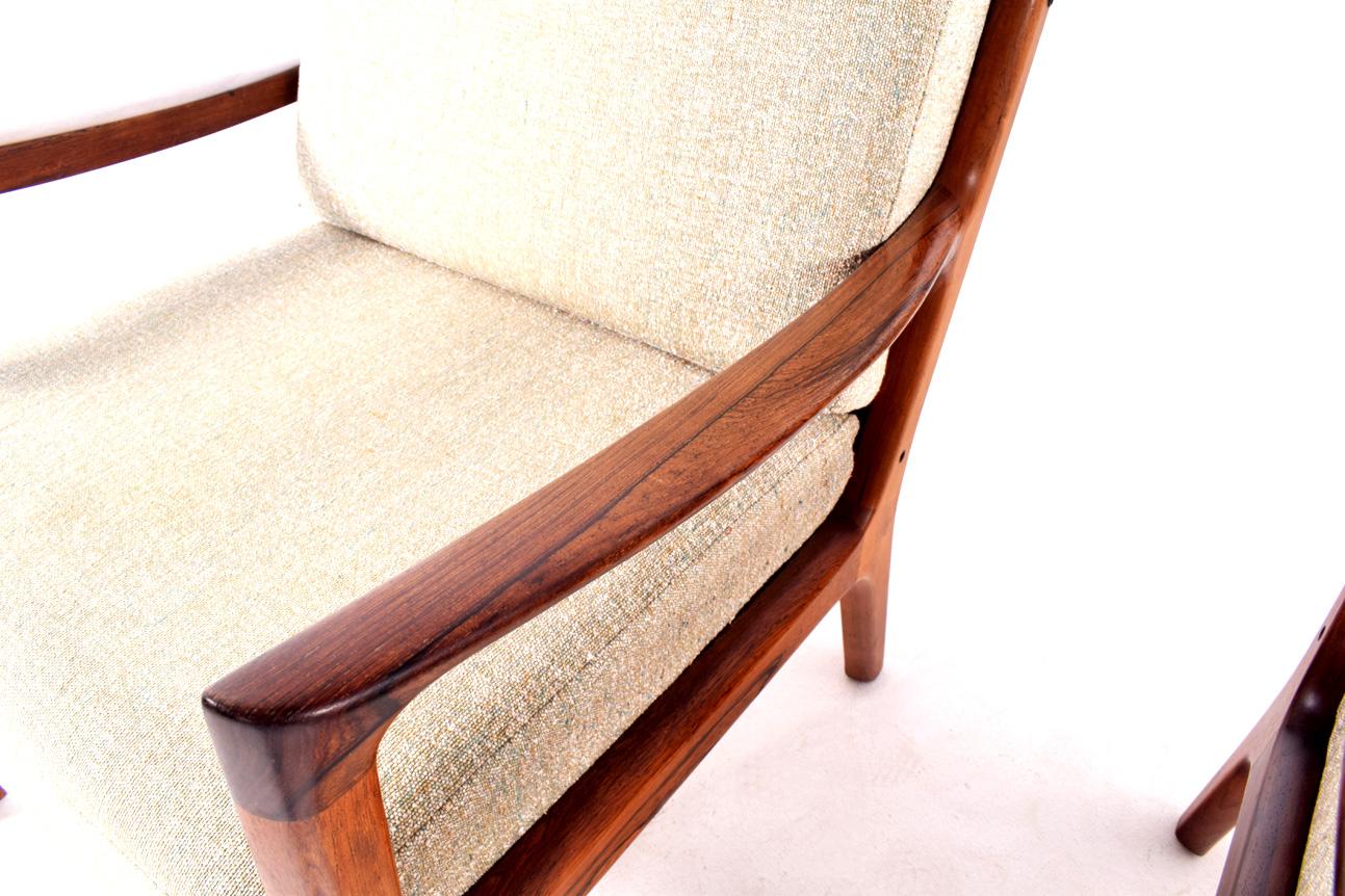 Danish Midcentury Rosewood Ole Wanscher Easy Chairs, 1960s