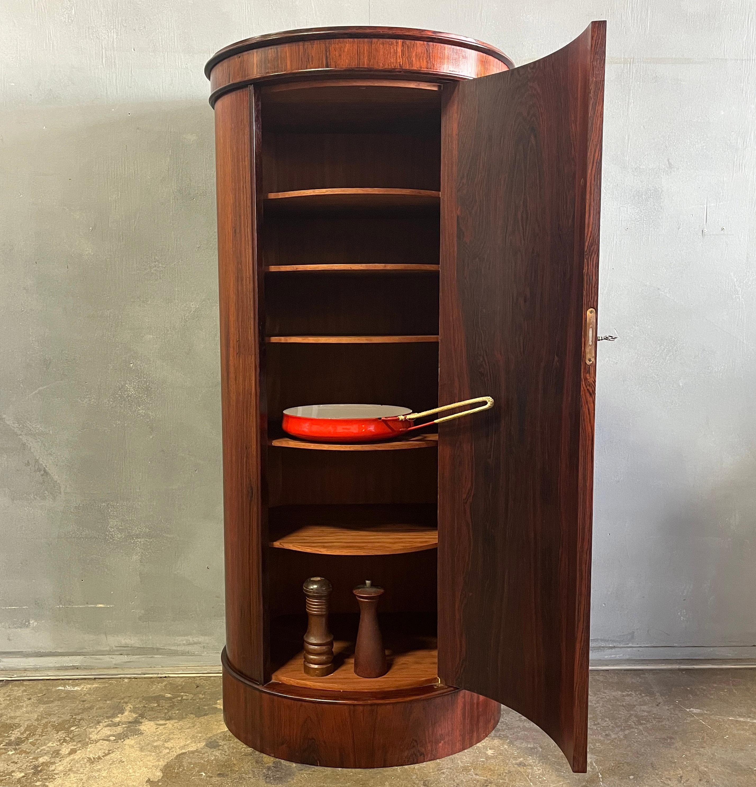 Large Midcentury Rosewood Pedestal Cabinet by Johannes Sorth In Good Condition In BROOKLYN, NY